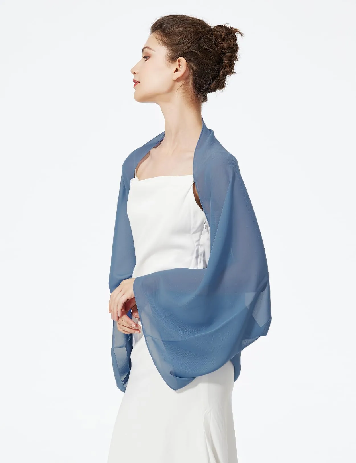 BEAUTELICATE Scialle Coprispalle Elegante Donna Stola Chiffon Cape Estivo per Abito Sposa Damigella Cerimonia Matrimonio Serata - immagine 2