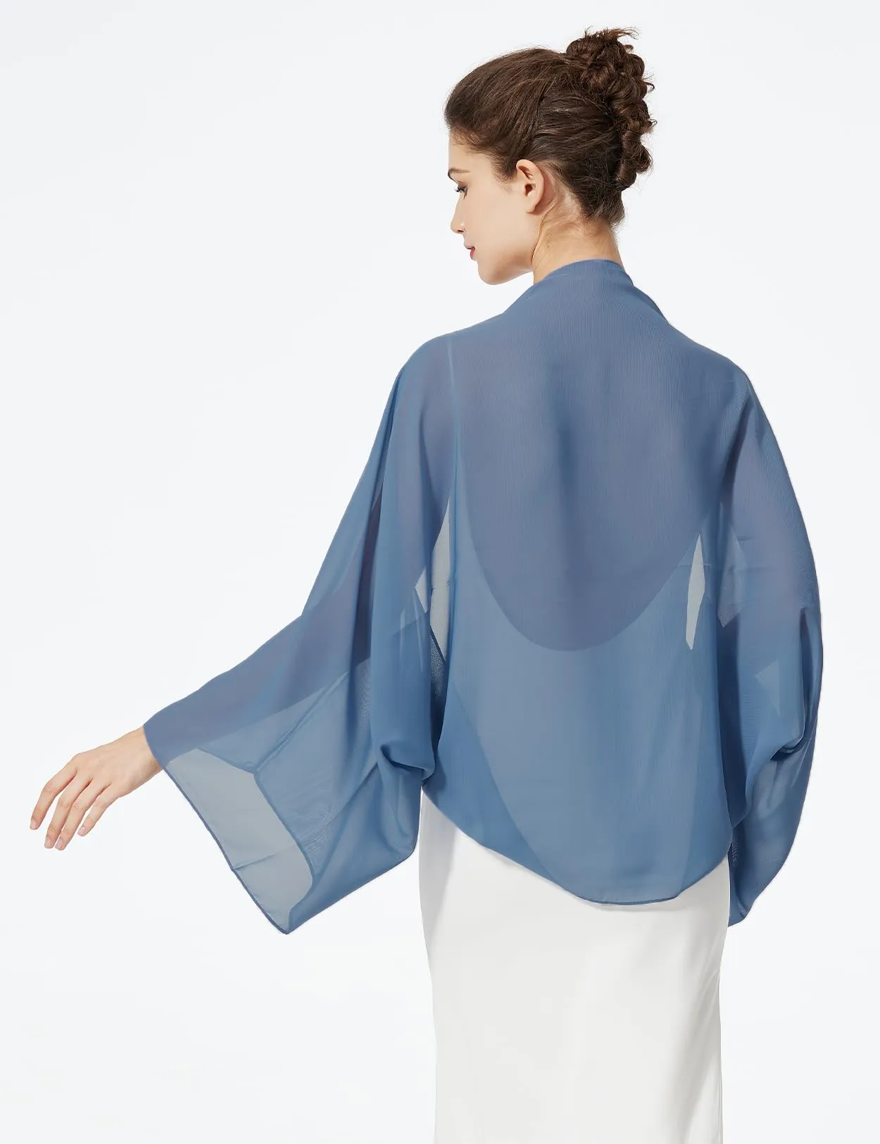 BEAUTELICATE Scialle Coprispalle Elegante Donna Stola Chiffon Cape Estivo per Abito Sposa Damigella Cerimonia Matrimonio Serata - immagine 3
