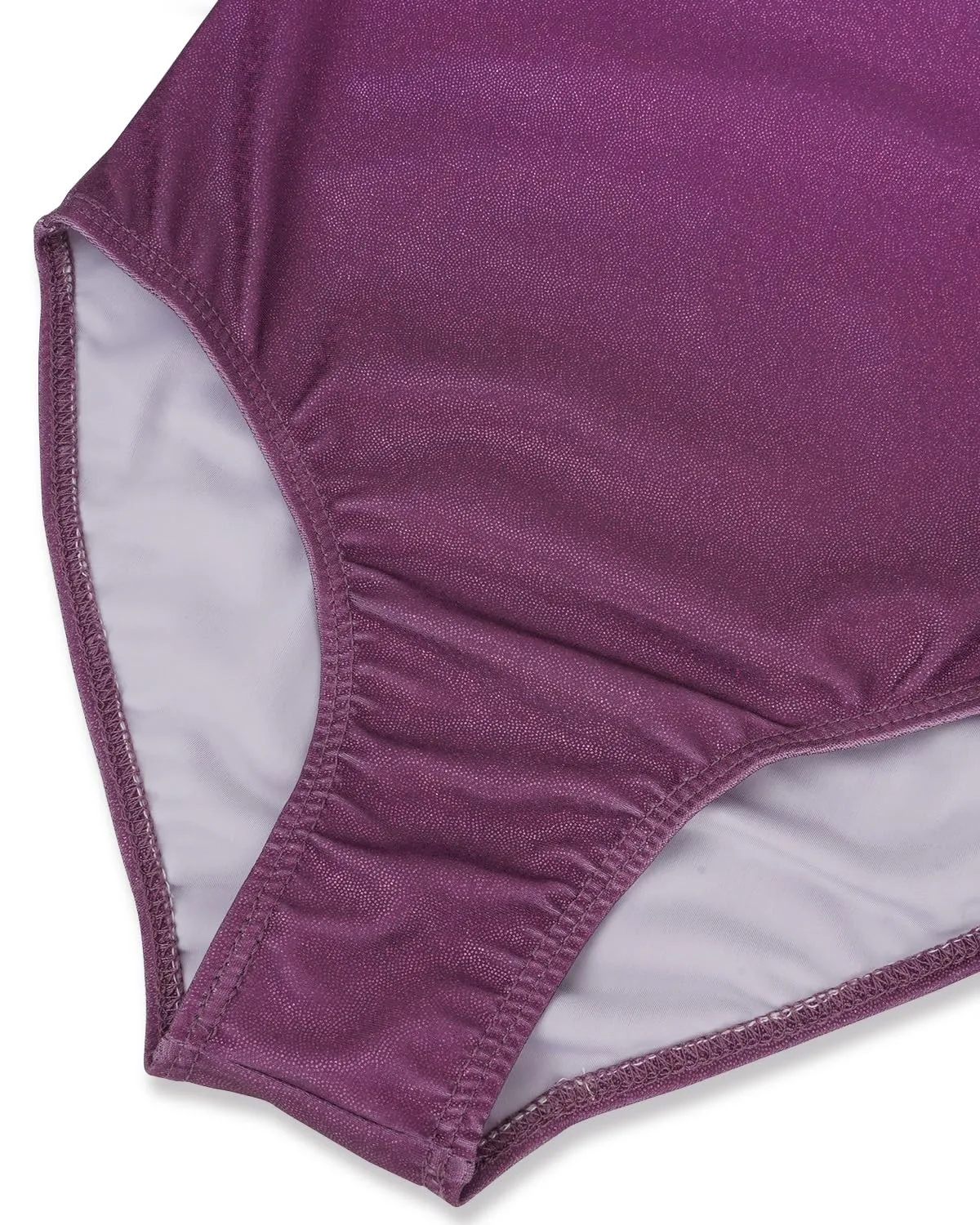 Gogokids Set da ginnastica 3 pezzi per ragazze, body senza maniche, pantaloncini e fascia, design sfumato scintillante, Taglia 110 (5-6 anni) - immagine 3