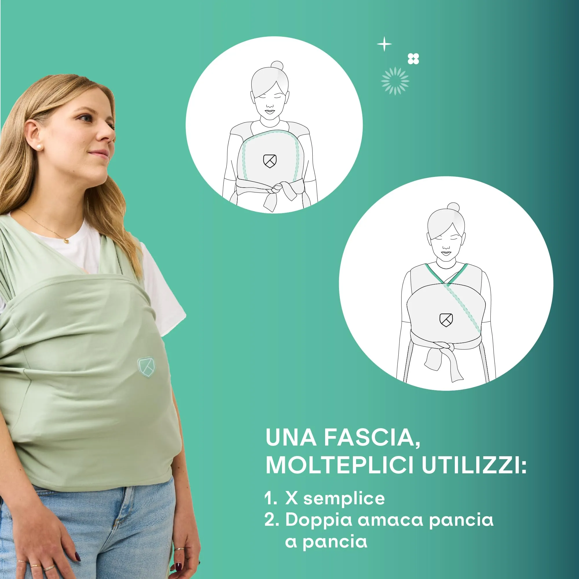 Koala Babycare Cuddle Band 2.0 Fascia Neonato in Cotone Organico fino a 15 kg - immagine 6