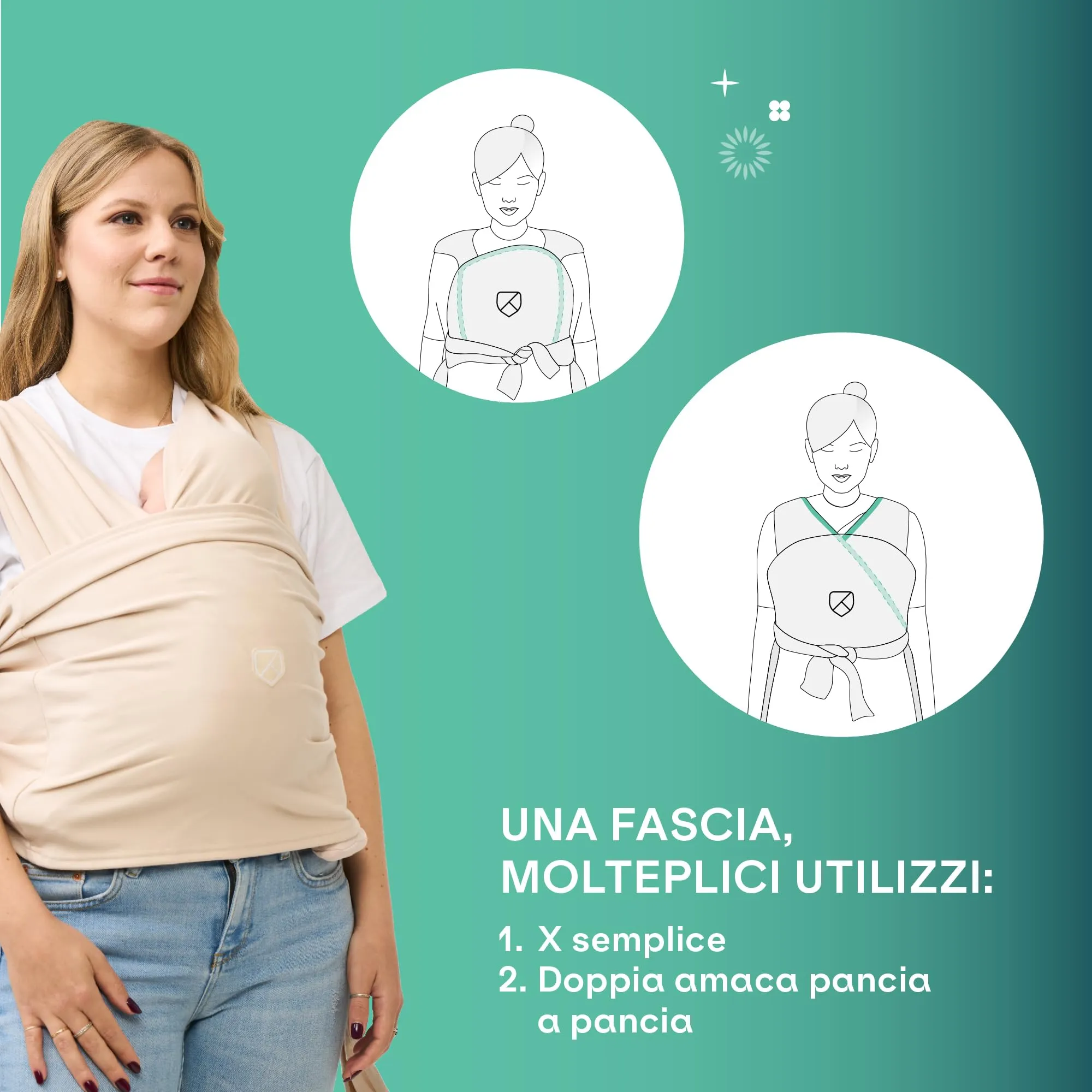 Koala Babycare Cuddle Band 2.0 Fascia Neonato in Cotone Organico fino a 15 kg - immagine 6