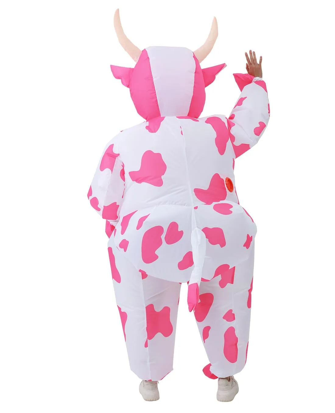 JASHKE Costume Gonfiabile Mucca per Adulti, Rosa - immagine 9