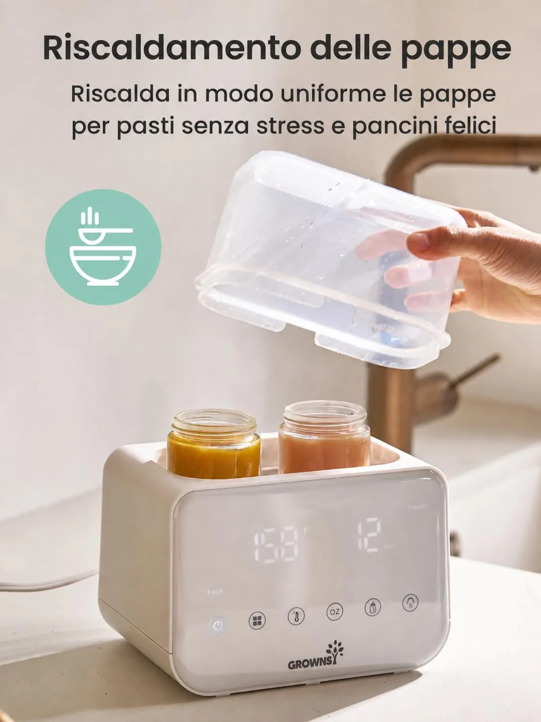 Grownsy Scaldabiberon Doppio 10 in 1 con Sterilizzatore - immagine 8