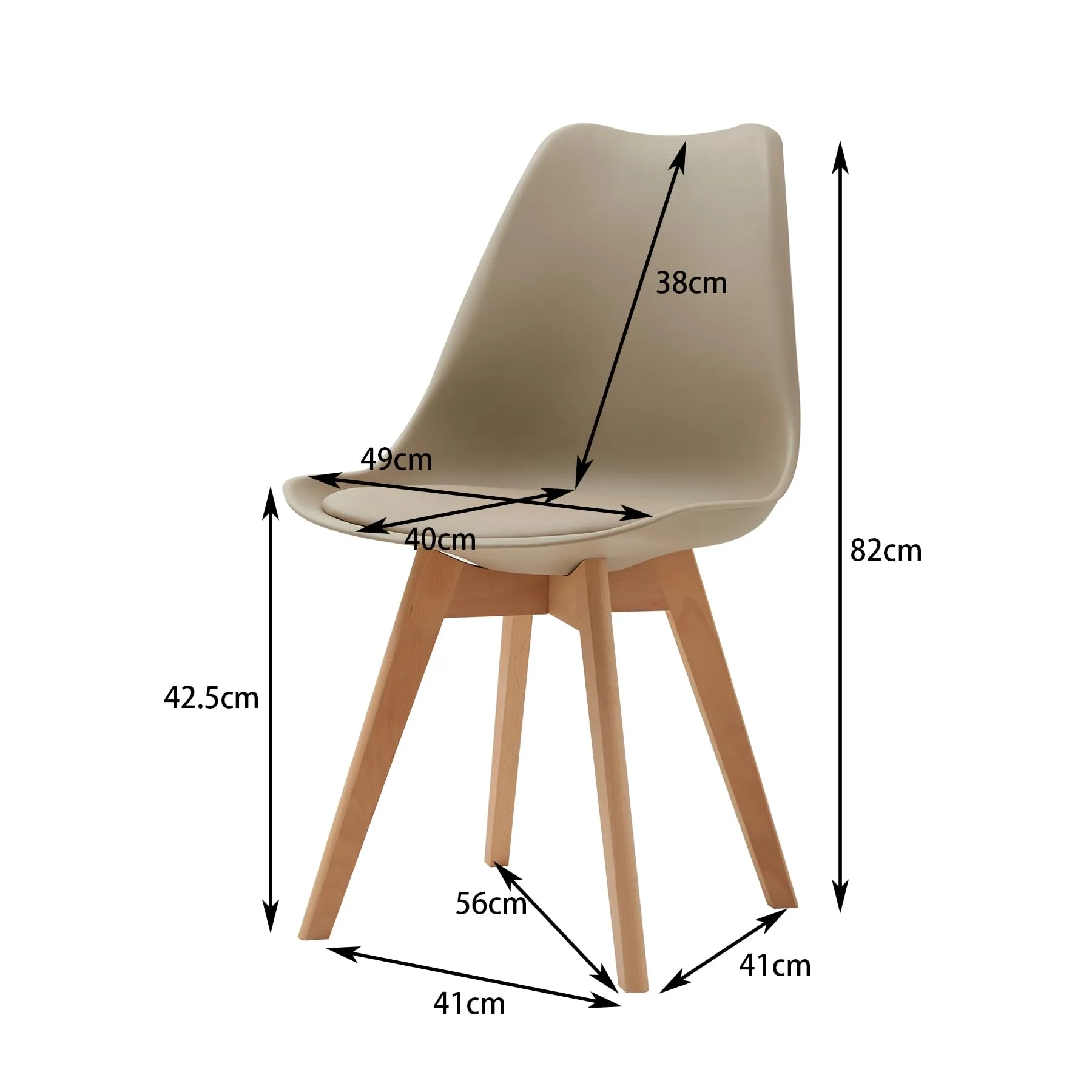 DEYARNA HOME Set di 6 Sedie da Pranzo Moderne Imbottite, Sedie da Cucina Scandinave con Gambe in Legno di Faggio, Marrone - immagine 3