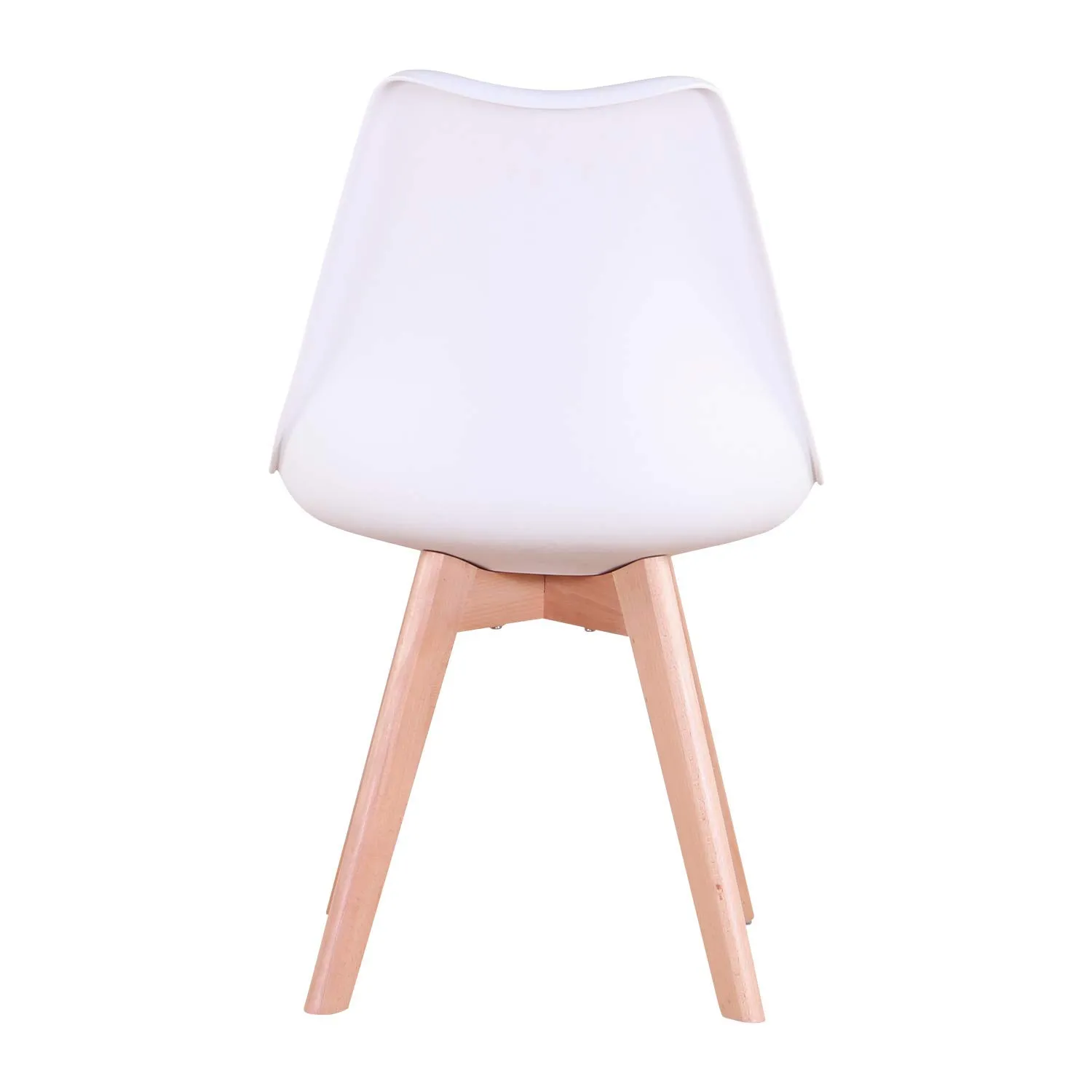 DEYARNA HOME Set di 6 Sedie da Pranzo Moderne Imbottite Scandinave con Gambe in Legno di Faggio, Bianco - immagine 4