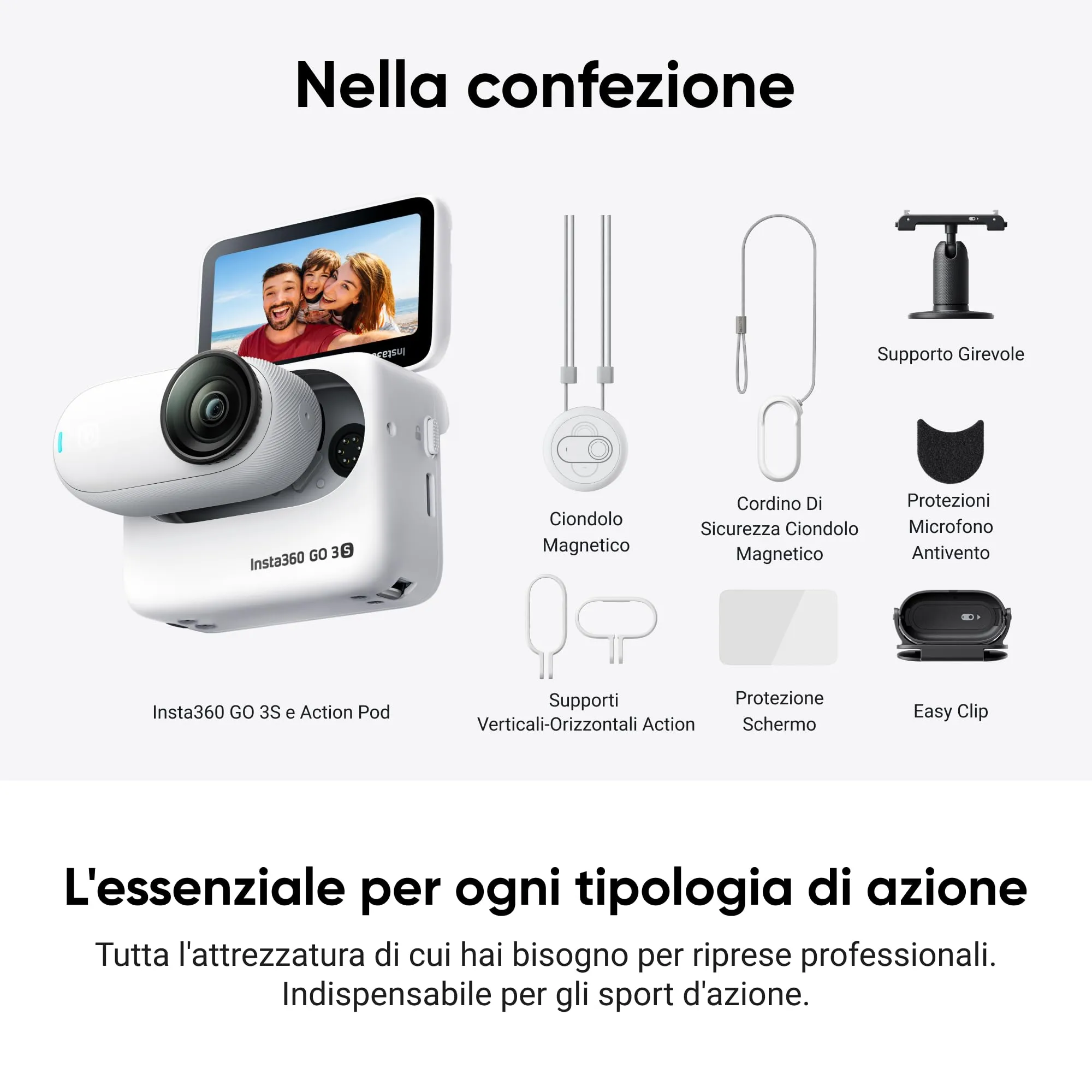 Insta360 GO 3S Action Pack (128GB) 4K Action Camera - immagine 9