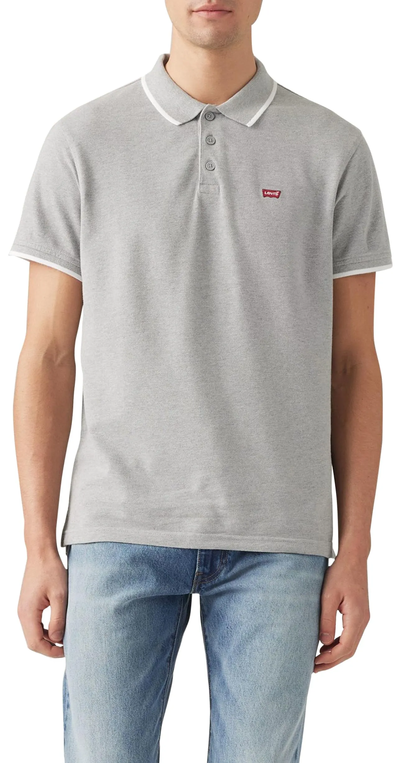 Levi's HM Polo Quarter Tipping Mid Tone Grey Heather, XS - immagine 1