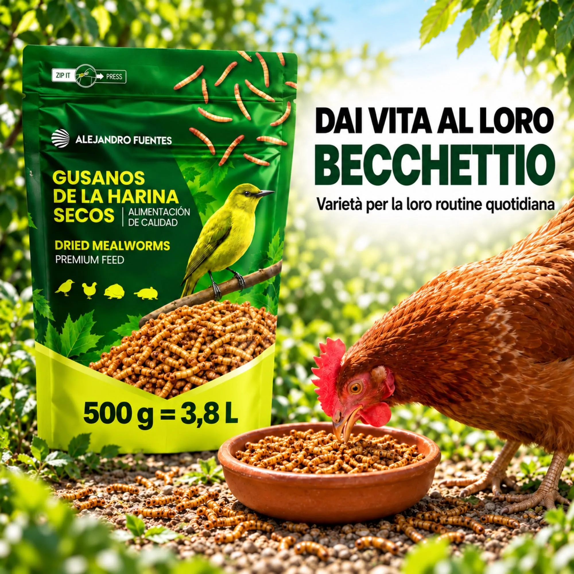 Alejandro Fuentes Camole della Farina Essiccate Tenebrio Molitor 500g - immagine 2