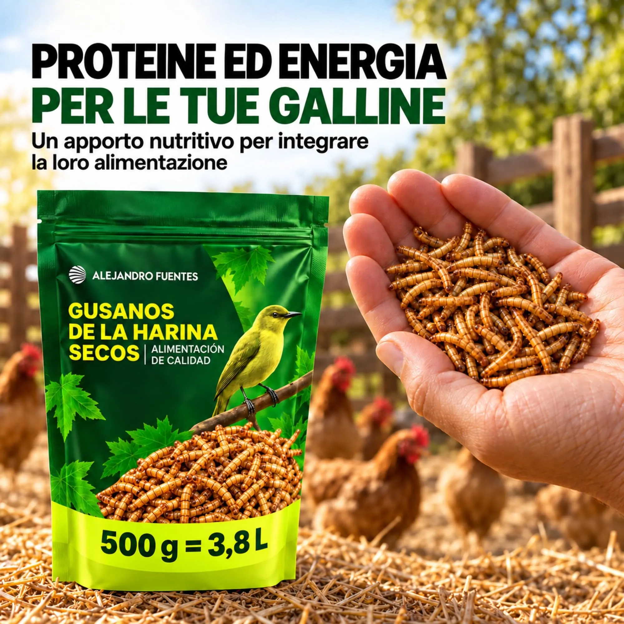 Alejandro Fuentes Camole della Farina Essiccate Tenebrio Molitor 500g - immagine 3