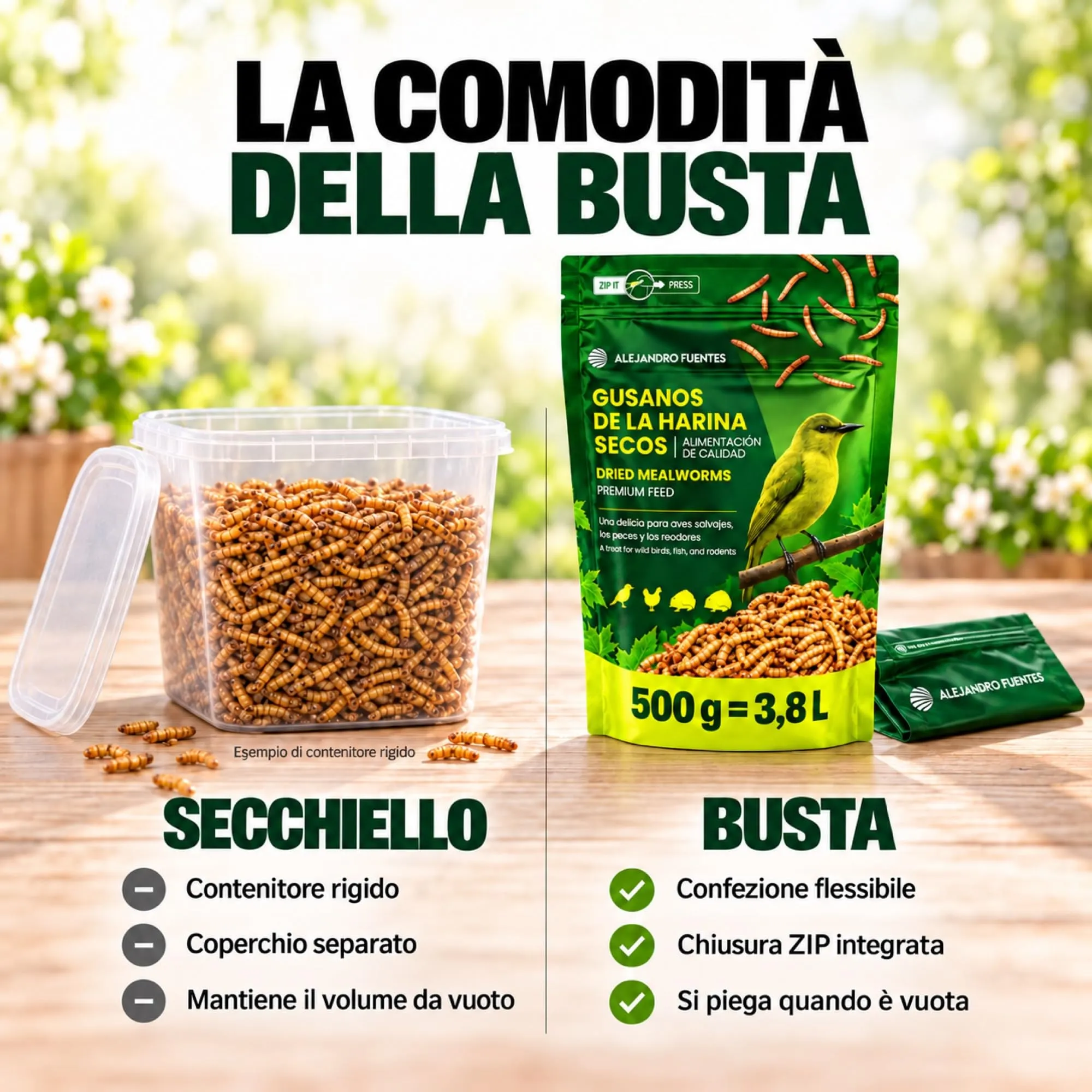 Alejandro Fuentes Camole della Farina Essiccate Tenebrio Molitor 500g - immagine 6