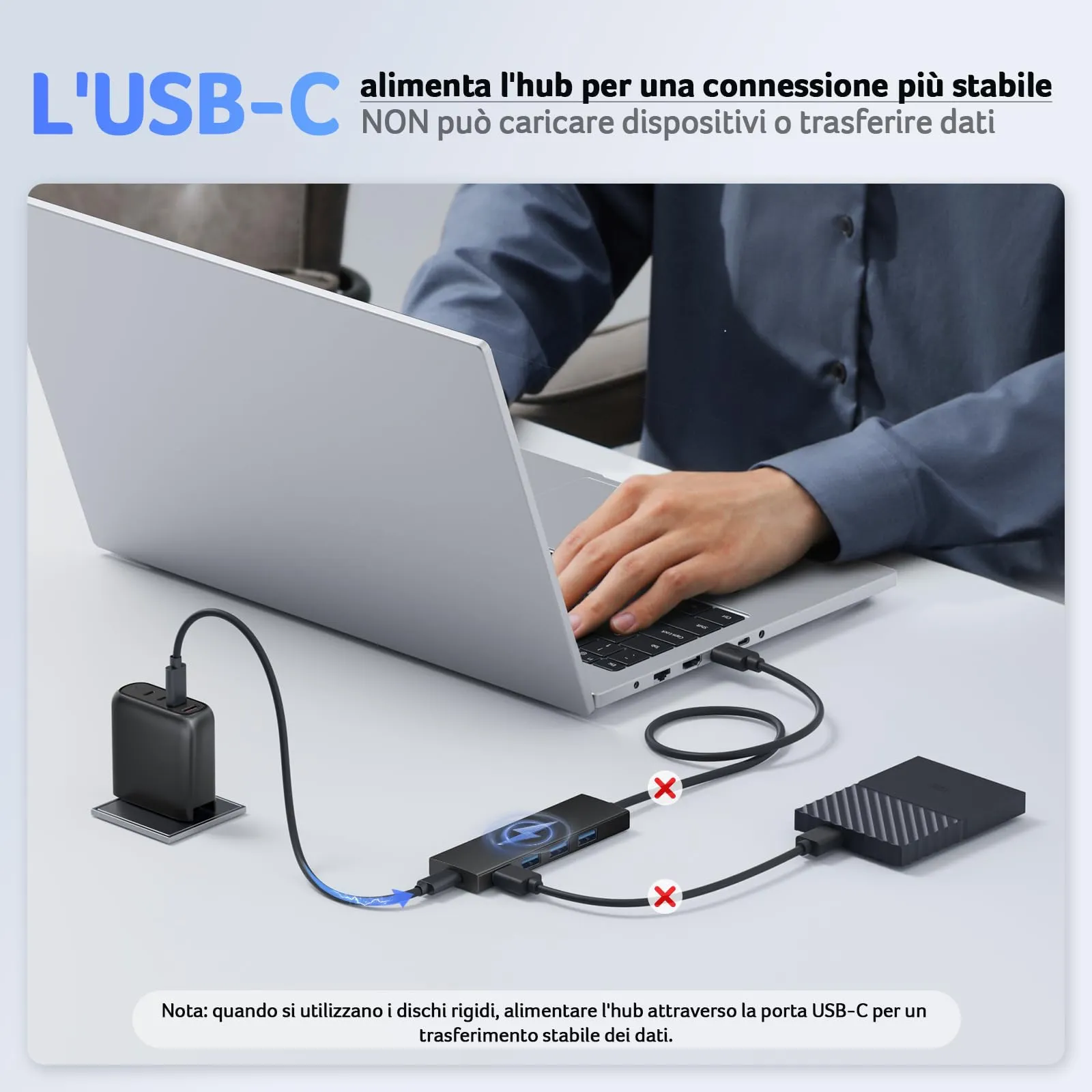 Acer Hub USB 3.0 con 5 porte, Adattatore Alta velocità 5Gbps, 120cm - immagine 4
