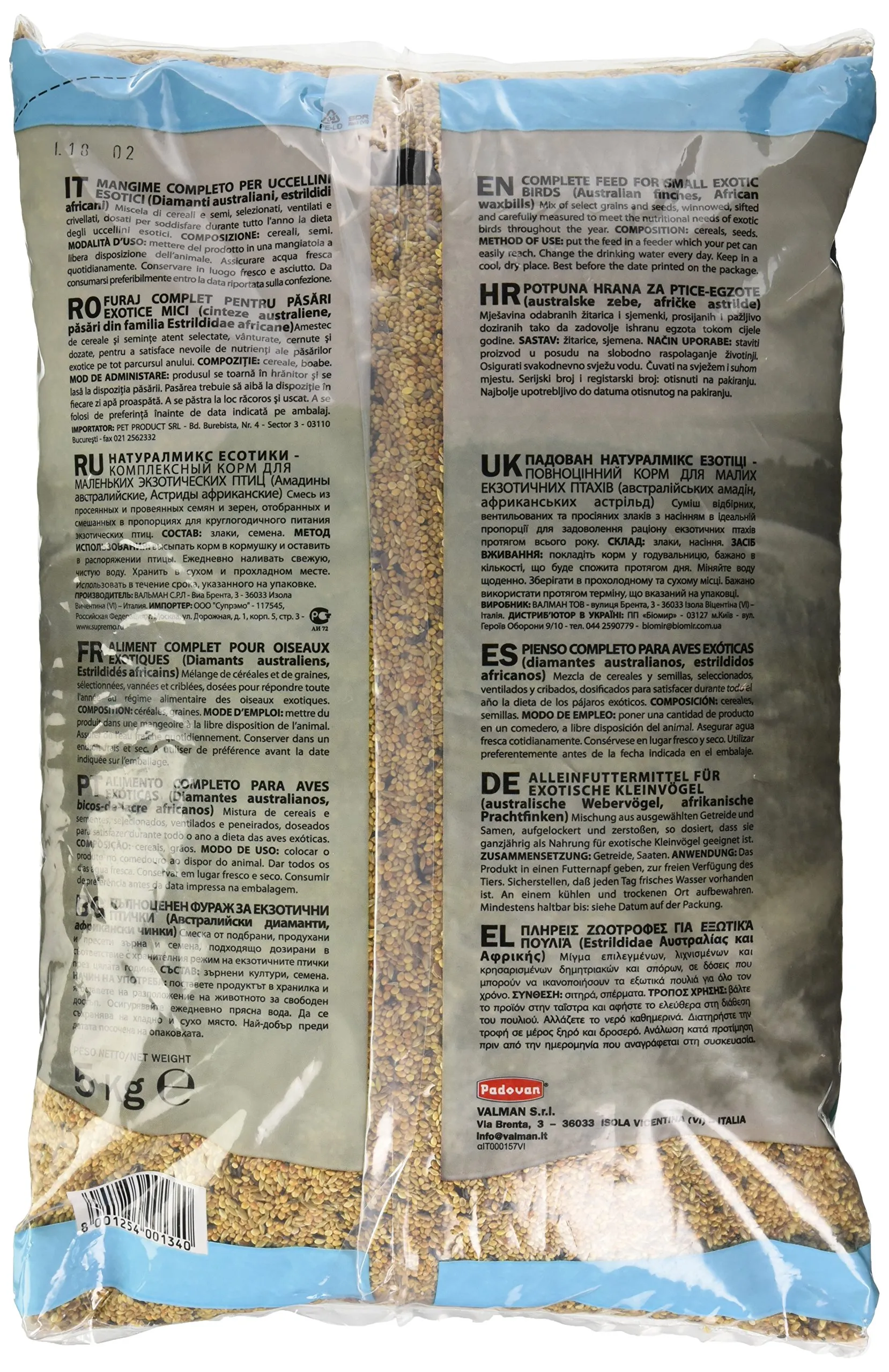Padovan Naturalmix Miscela Completa di Semi e Cereali Per Uccelli, 5 kg - immagine 2