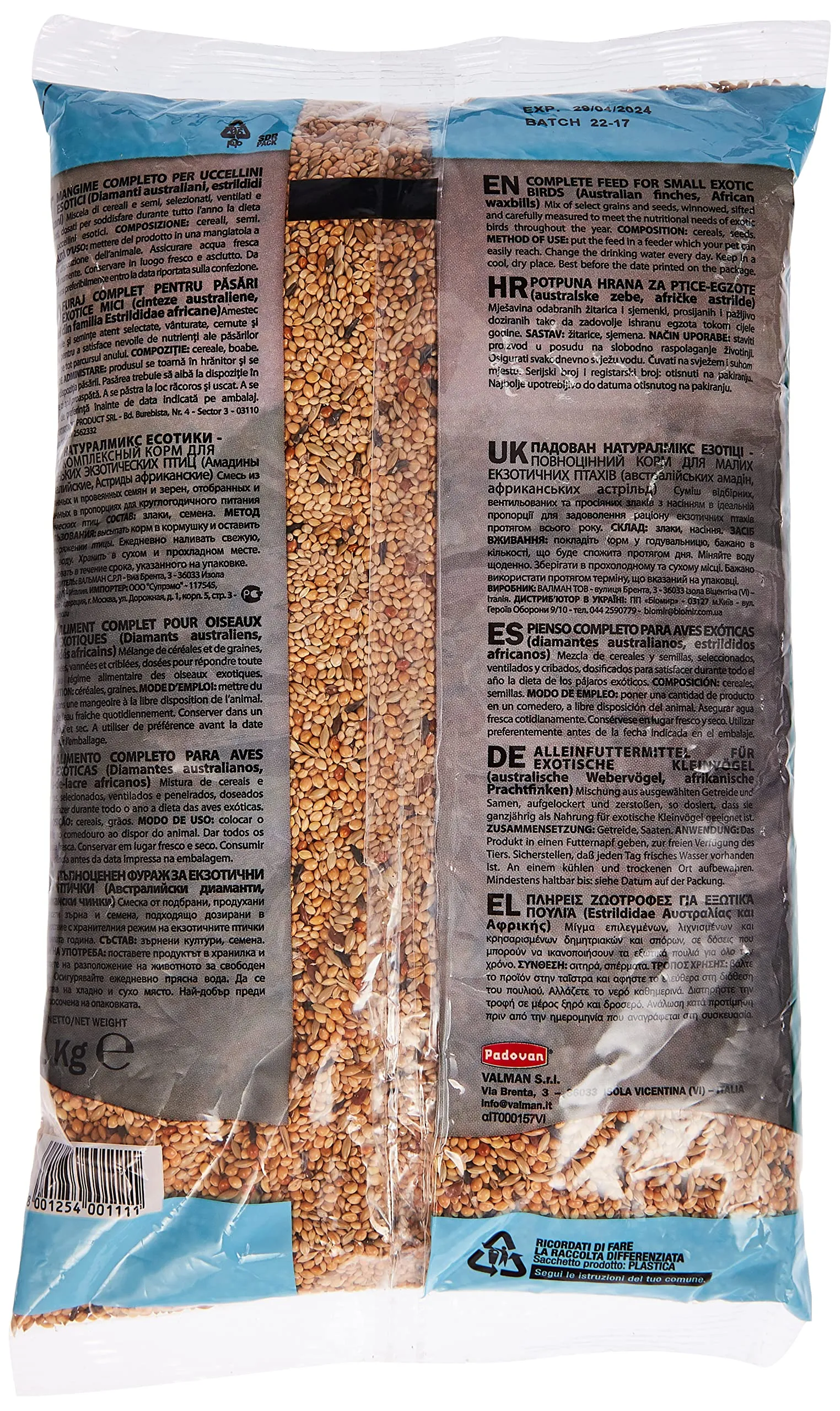 Padovan Naturalmix Esotici Alimento Completo per Uccelli Esotici, 1 kg - immagine 2