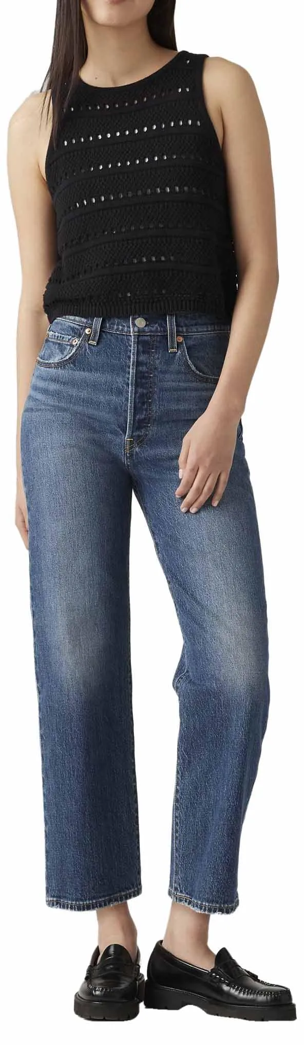 Levi's Ribcage Straight Ankle Jeans, My Honor No DX, 34W / 29L Donna - immagine 1