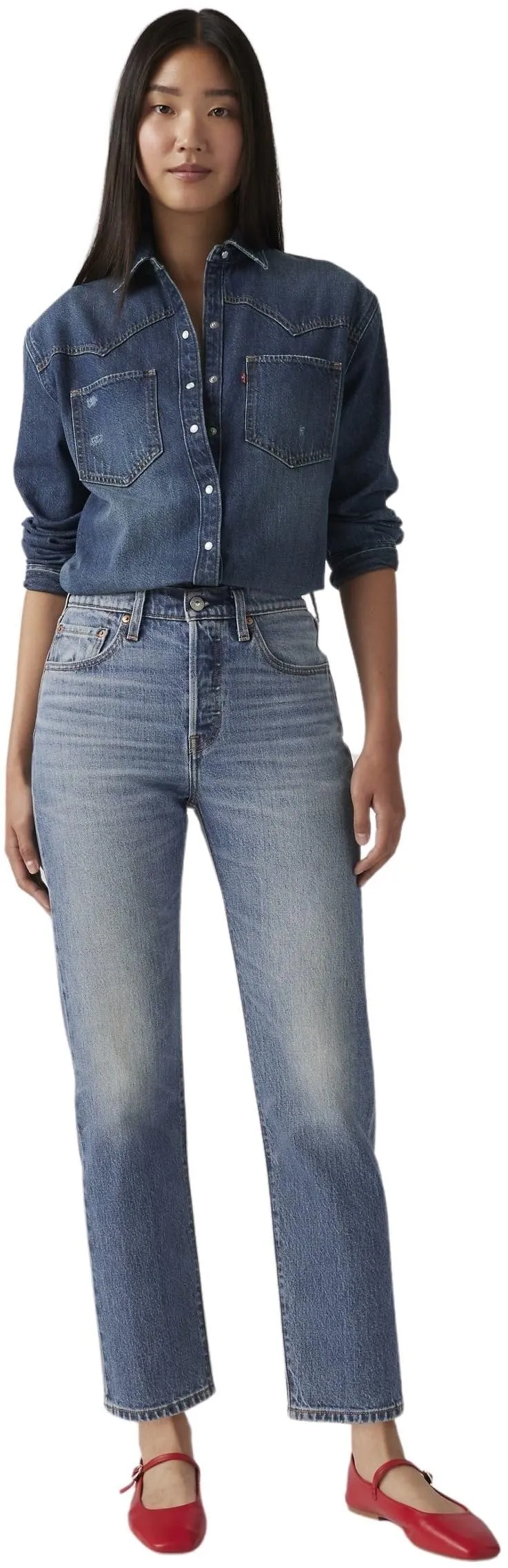 Levi's 501 Crop Jeans, Scanned Answers, 27W / 26L Donna - immagine 5