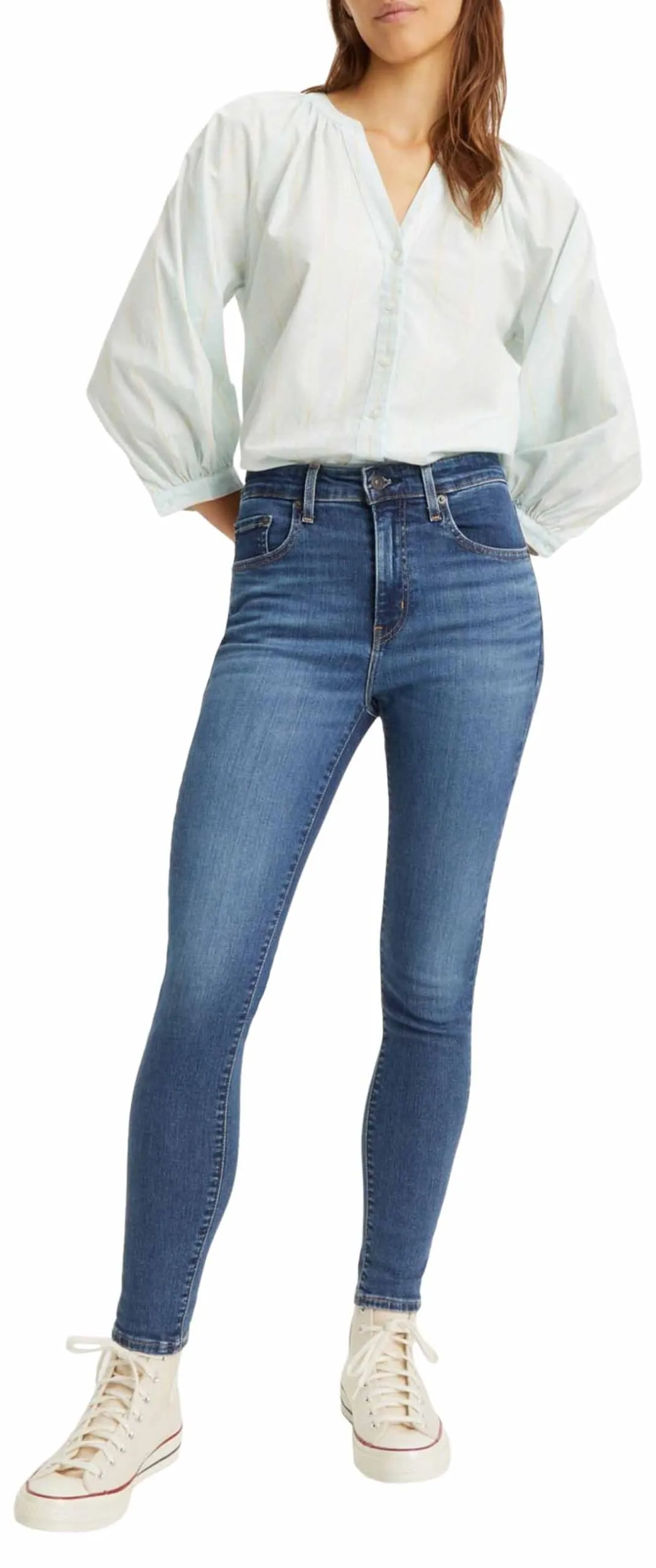 Levi's 721 High Rise Skinny Jeans Donna, Blue Wave Mid, 24W / 32L - immagine 6
