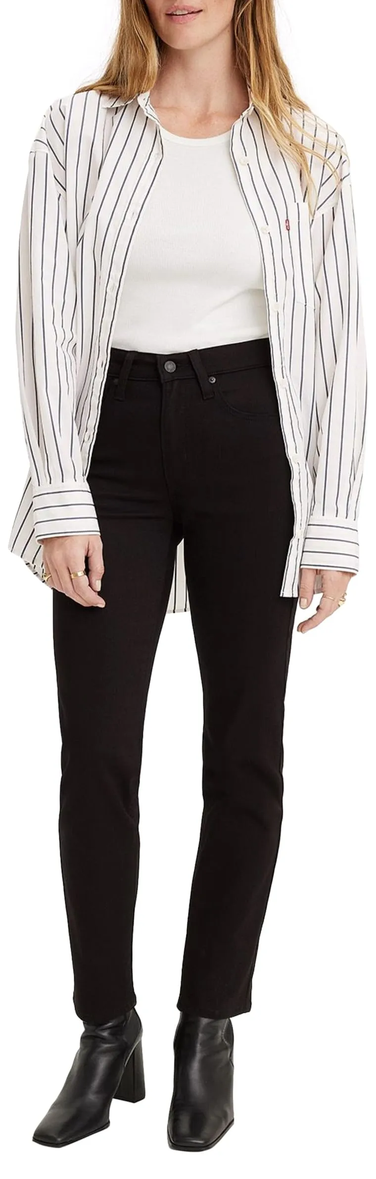 Levi's 724 High Rise Straight Jeans Donna - Night Is Black, 27W / 30L - immagine 5