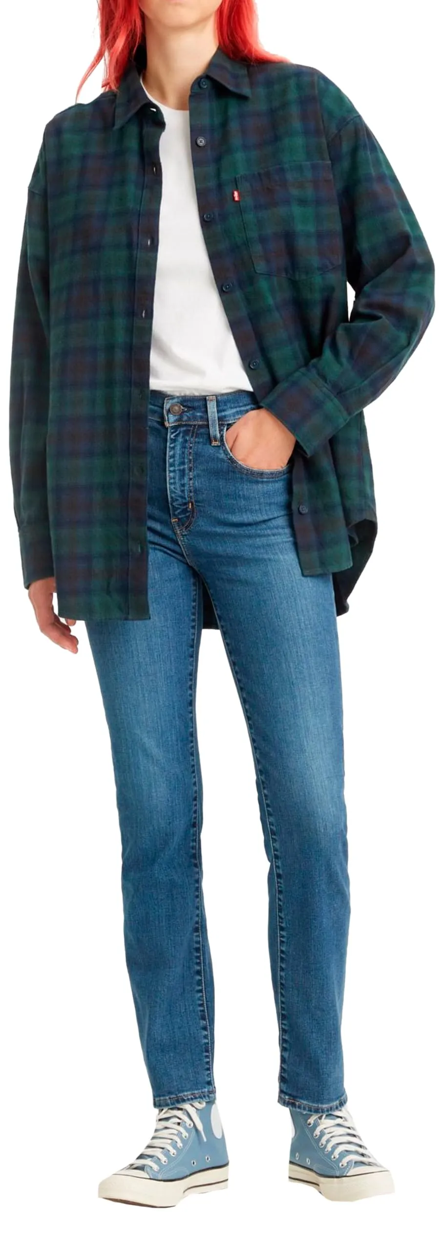 Levi's 724 High Rise Straight Jeans Donna, Blue Wave Mid, 29W / 32L - immagine 4