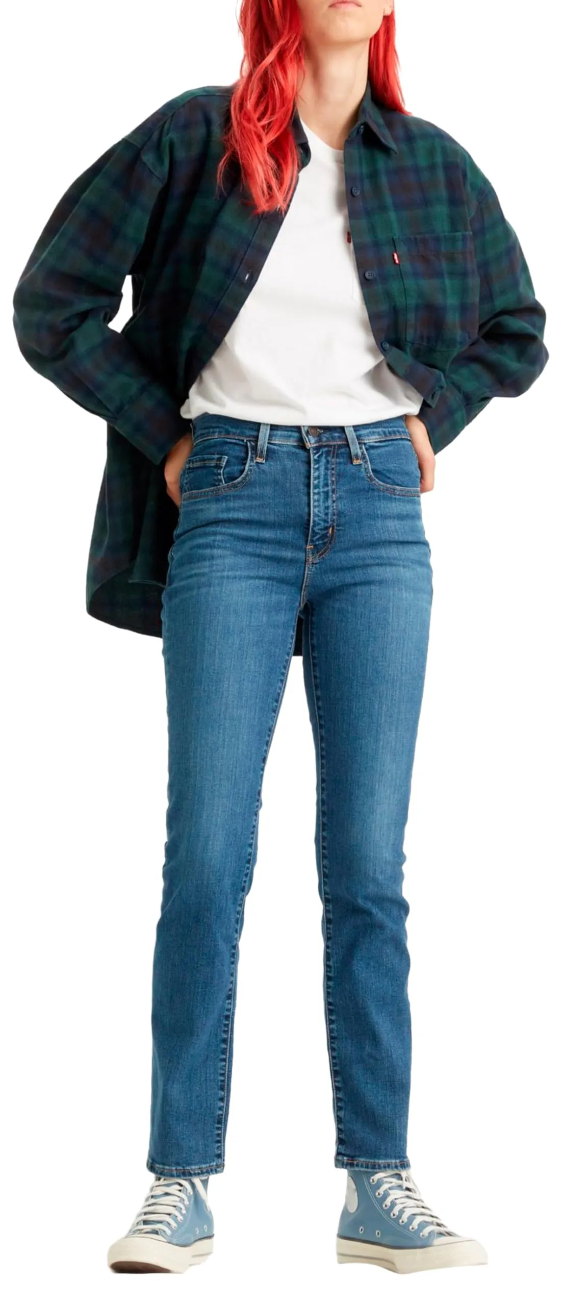 Levi's 724 High Rise Straight Jeans Donna, Blue Wave Mid, 33W / 32L - immagine 8