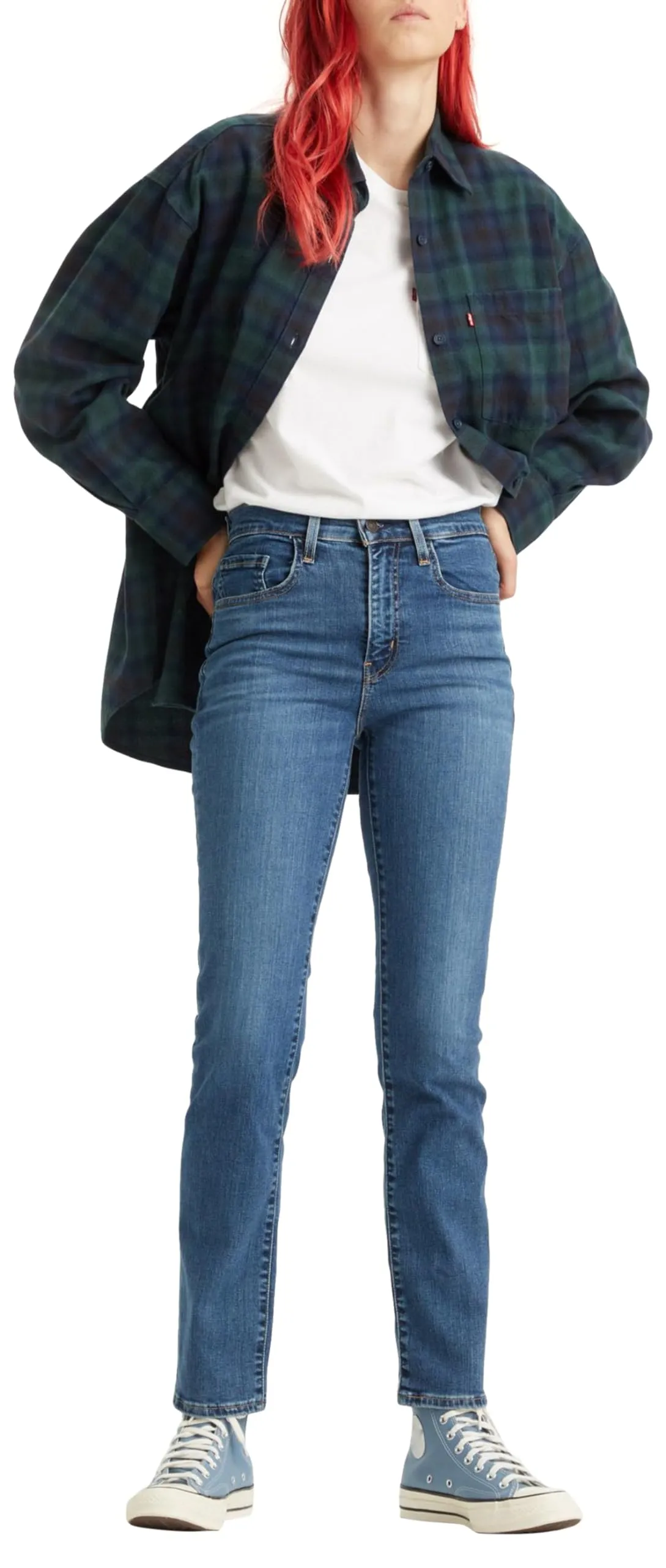 Levi's 724 High Rise Straight Jeans Donna, Blu (Blue Wave Mid), 31W / 30L - immagine 5