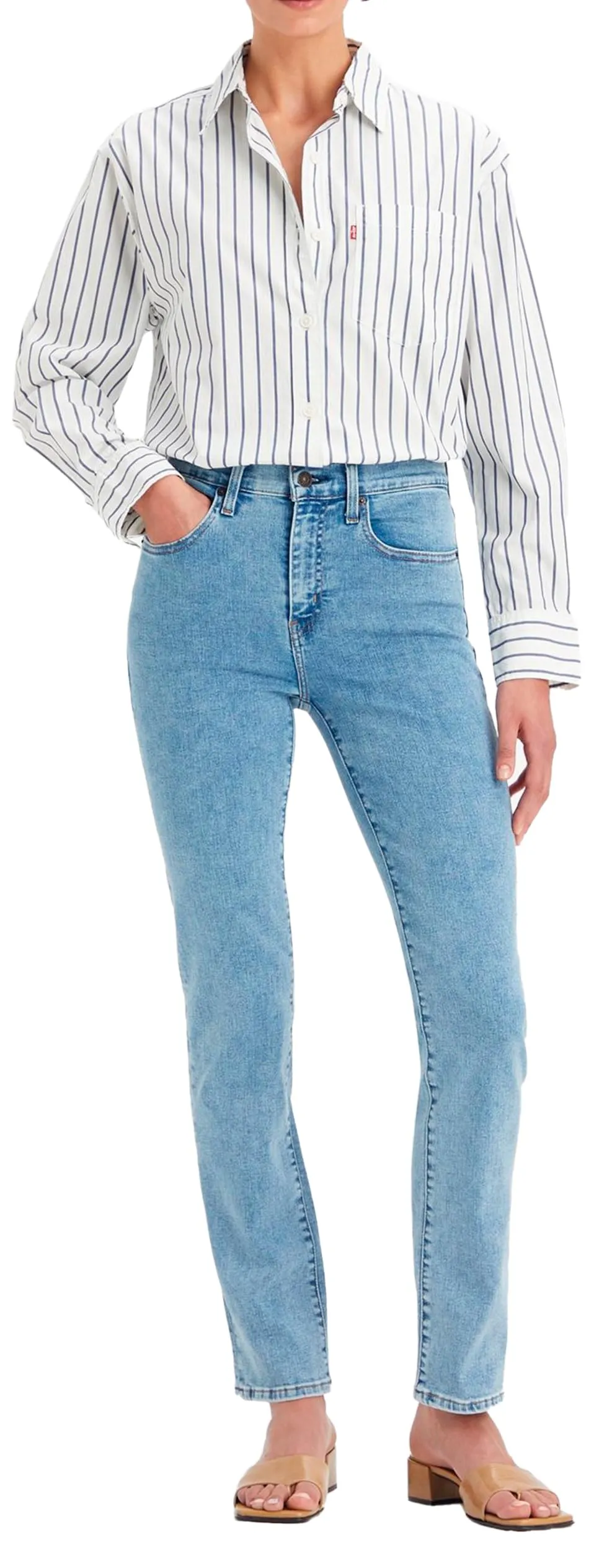 Levi's 724 High Rise Straight Jeans Donna, Blu (Middle Course), 31W / 30L - immagine 1