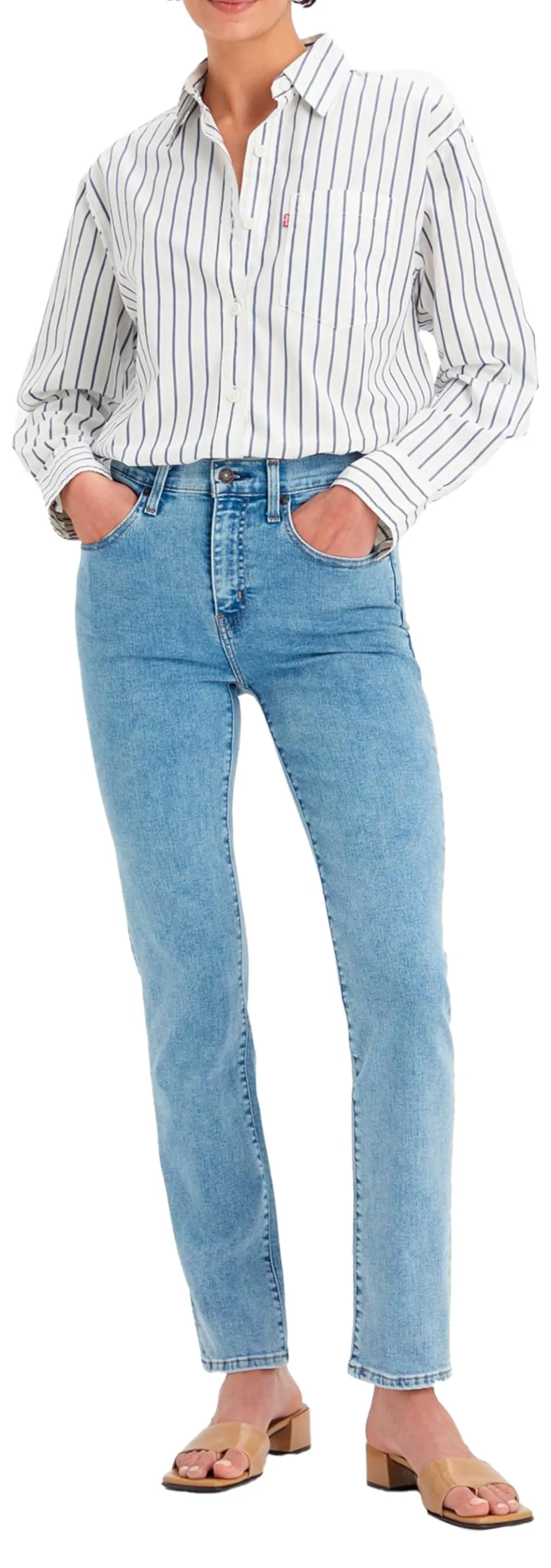 Levi's 724 High Rise Straight Jeans Donna, Blu (Middle Course), 27W / 30L - immagine 2