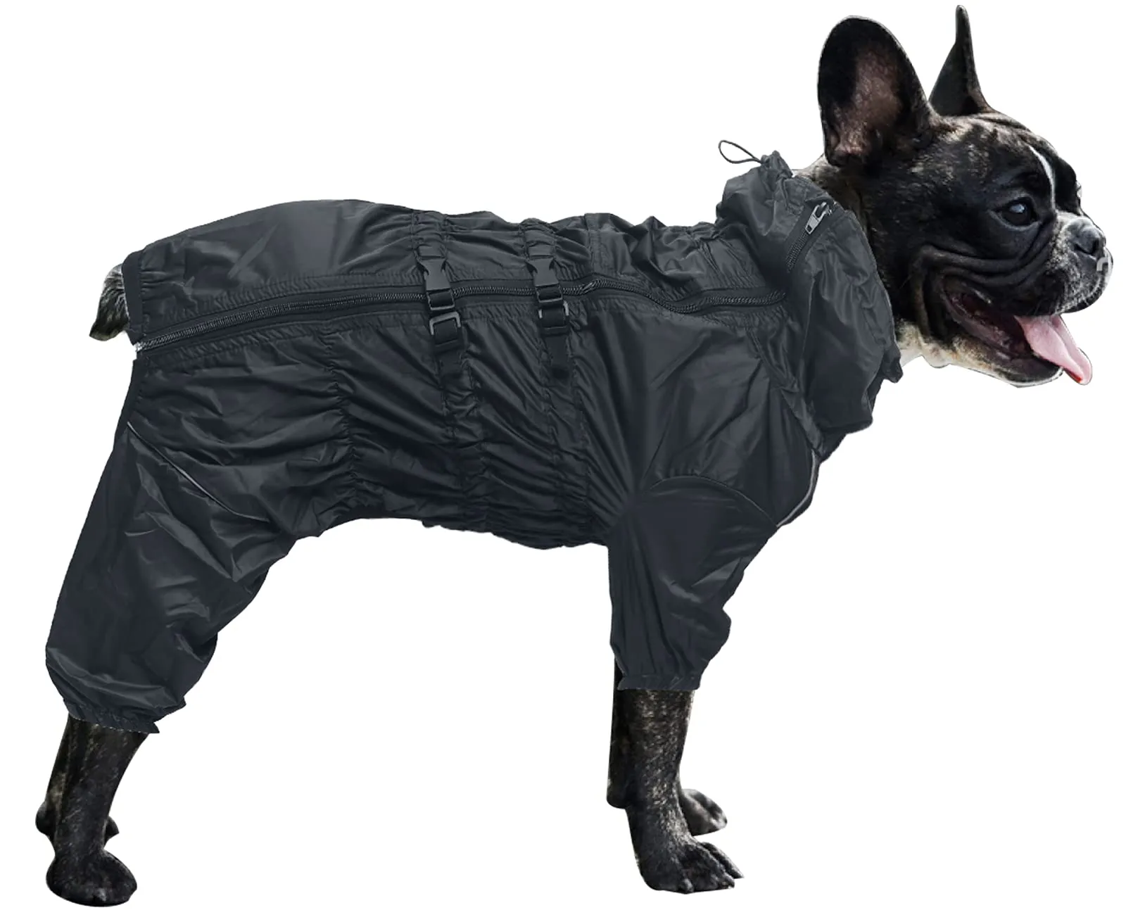Morezi Impermeabile per cani a collo alto, quattro zampe, Nero, L - immagine 1