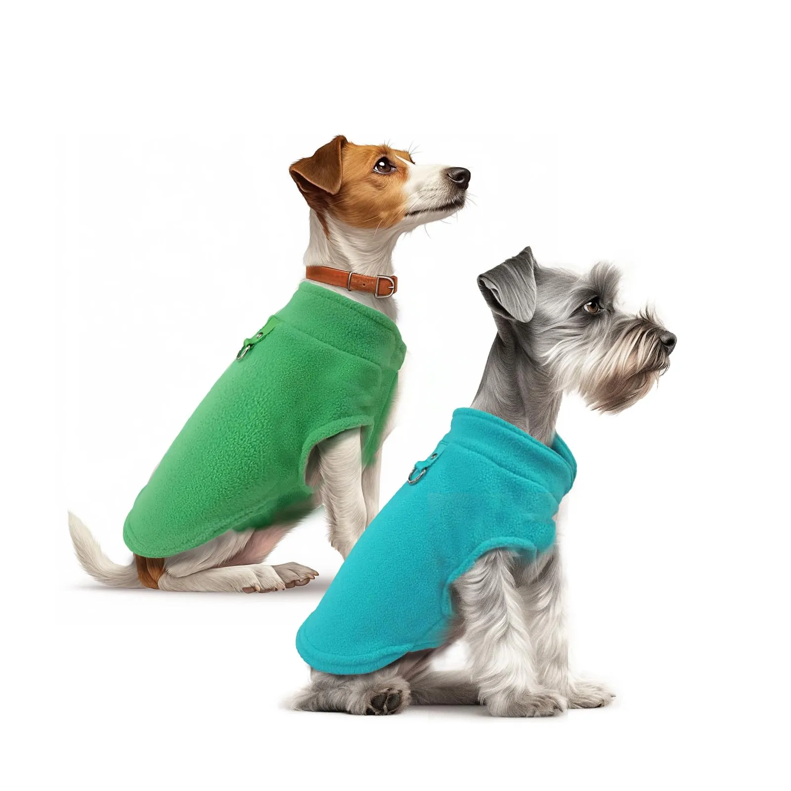 Sahunfri Maglioncino in Pile per Cani e Gatti di Piccola Taglia, Giacca Invernale (aqua+green, L) - immagine 1