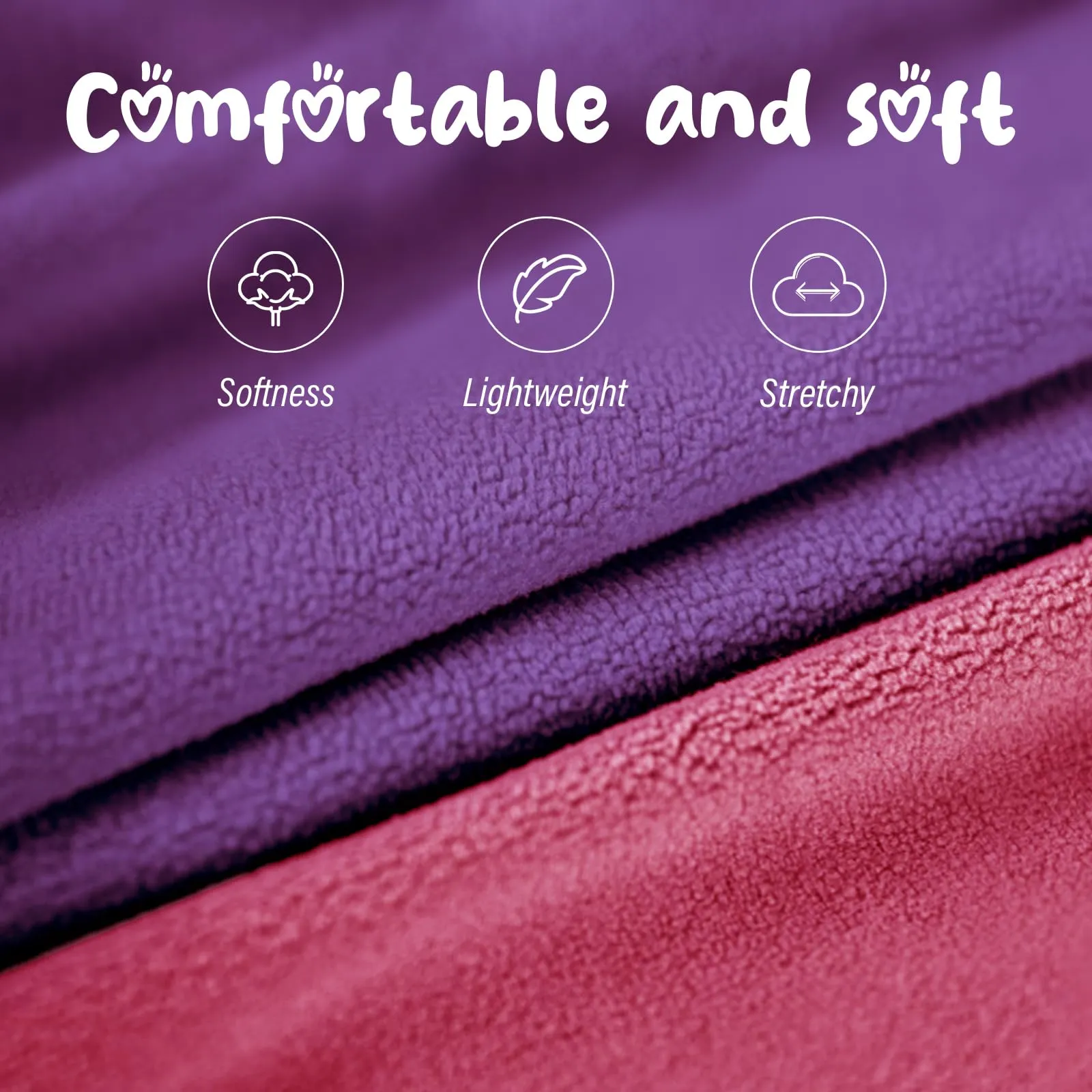 Sahunfri Maglioncino in Pile per Cani e Gatti di Piccola Taglia, Giacca Invernale, 2 Pezzi (Rose+Purple, L) - immagine 3
