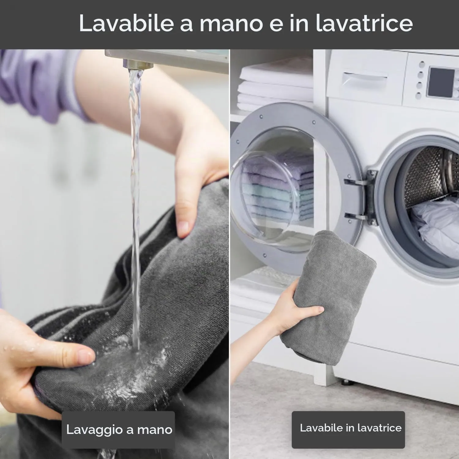 Nobleza Accappatoio in Microfibra per Cani e Gatti, Grigio, Taglia S - immagine 5
