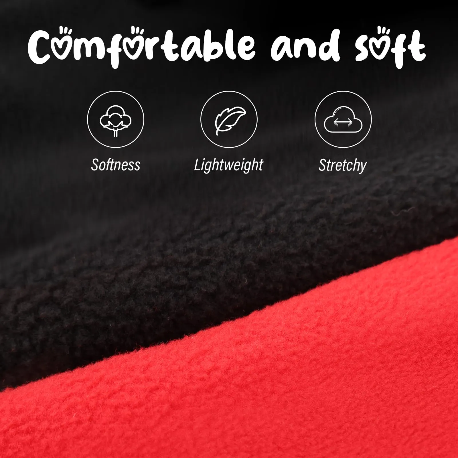 Sahunfri Set 2 Maglioni in Pile per Cani e Gatti di Piccola Taglia, XL, Rosso+Nero - immagine 3