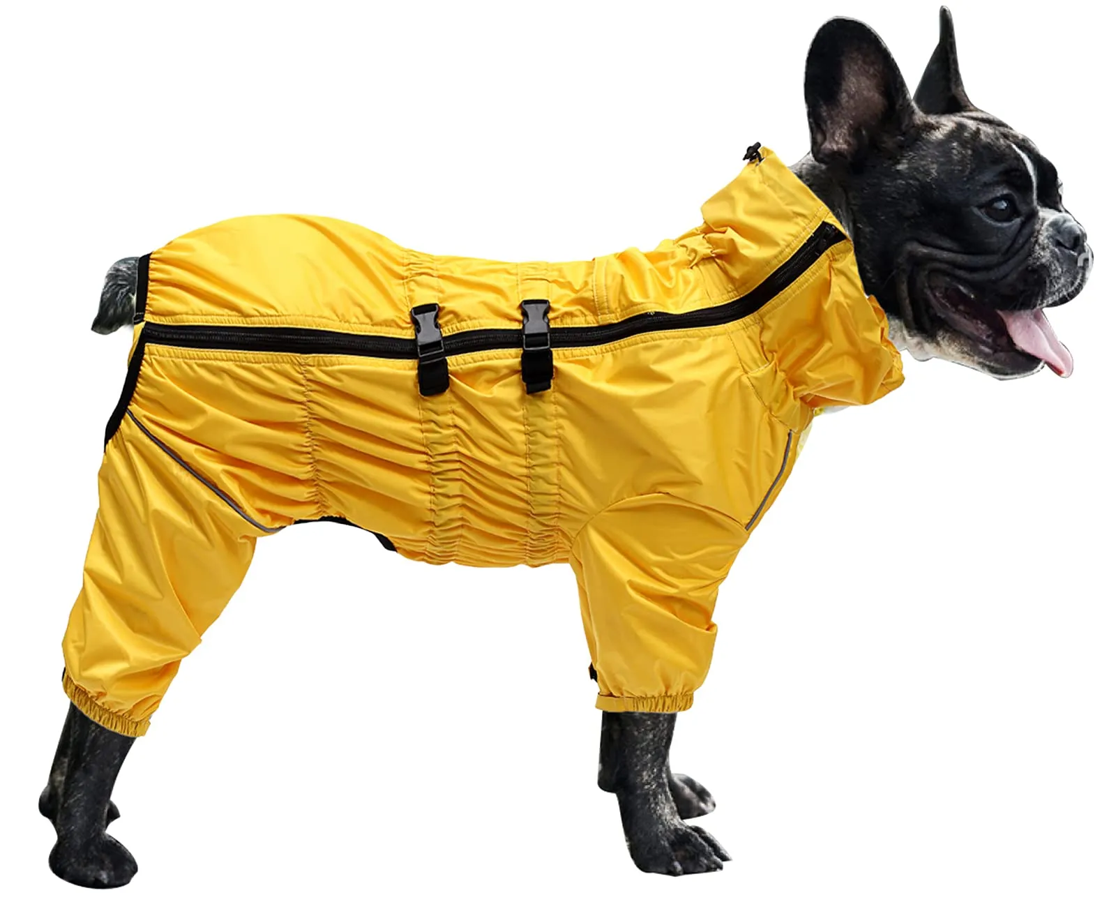 Morezi Impermeabile per Cani a Collo Alto, Quattro Zampe, Giallo, XL - immagine 1