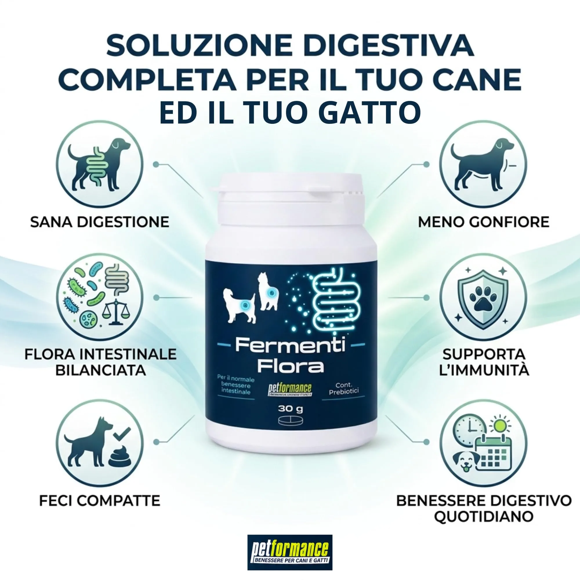 Petformance Fermentiflora Probiotici e Fermenti Lattici per Cani e Gatti, 30 cps - immagine 4