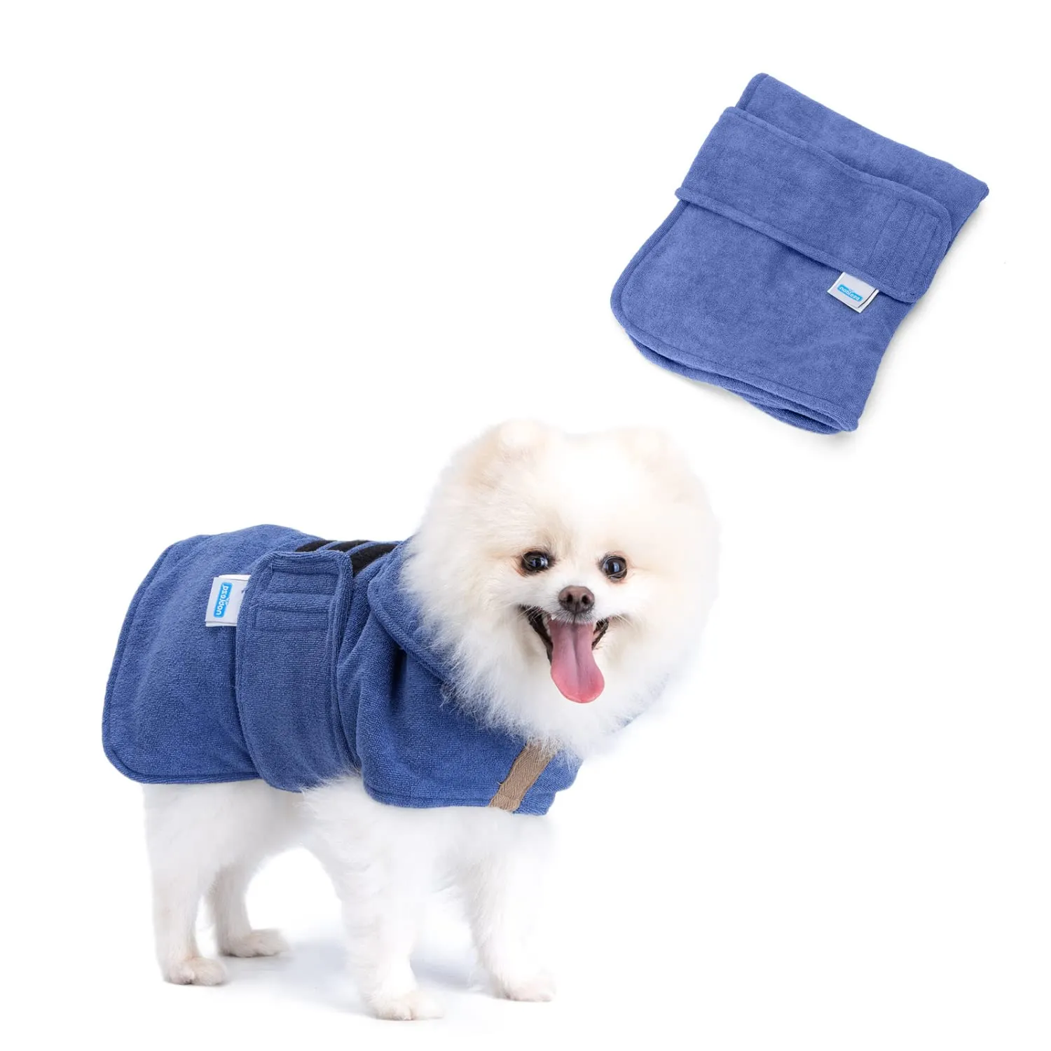 Nobleza Accappatoio in Microfibra per Cani e Gatti con Velcro, Taglia S - immagine 1