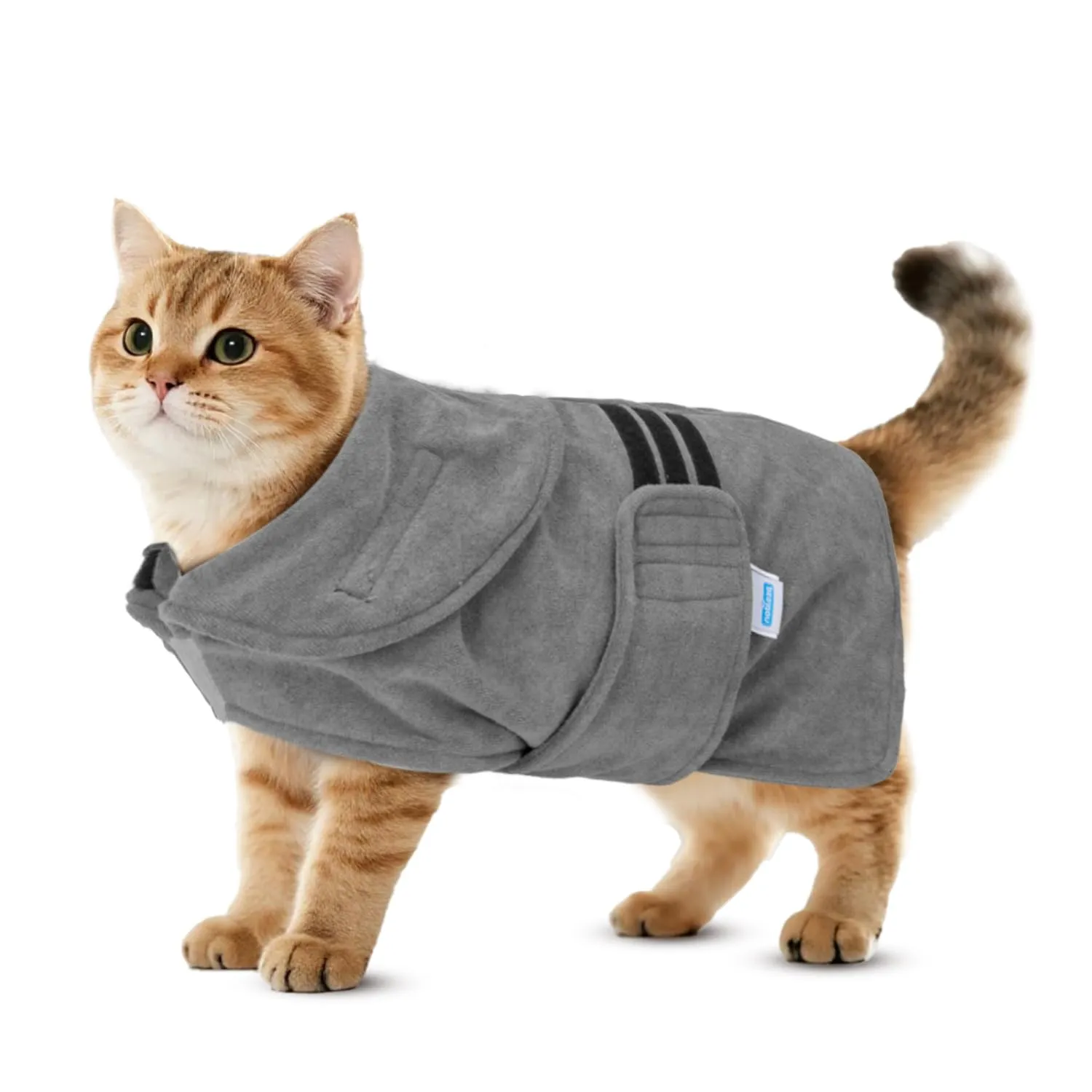 Nobleza Accappatoio in Microfibra per Cani e Gatti, Grigio, XS - immagine 1