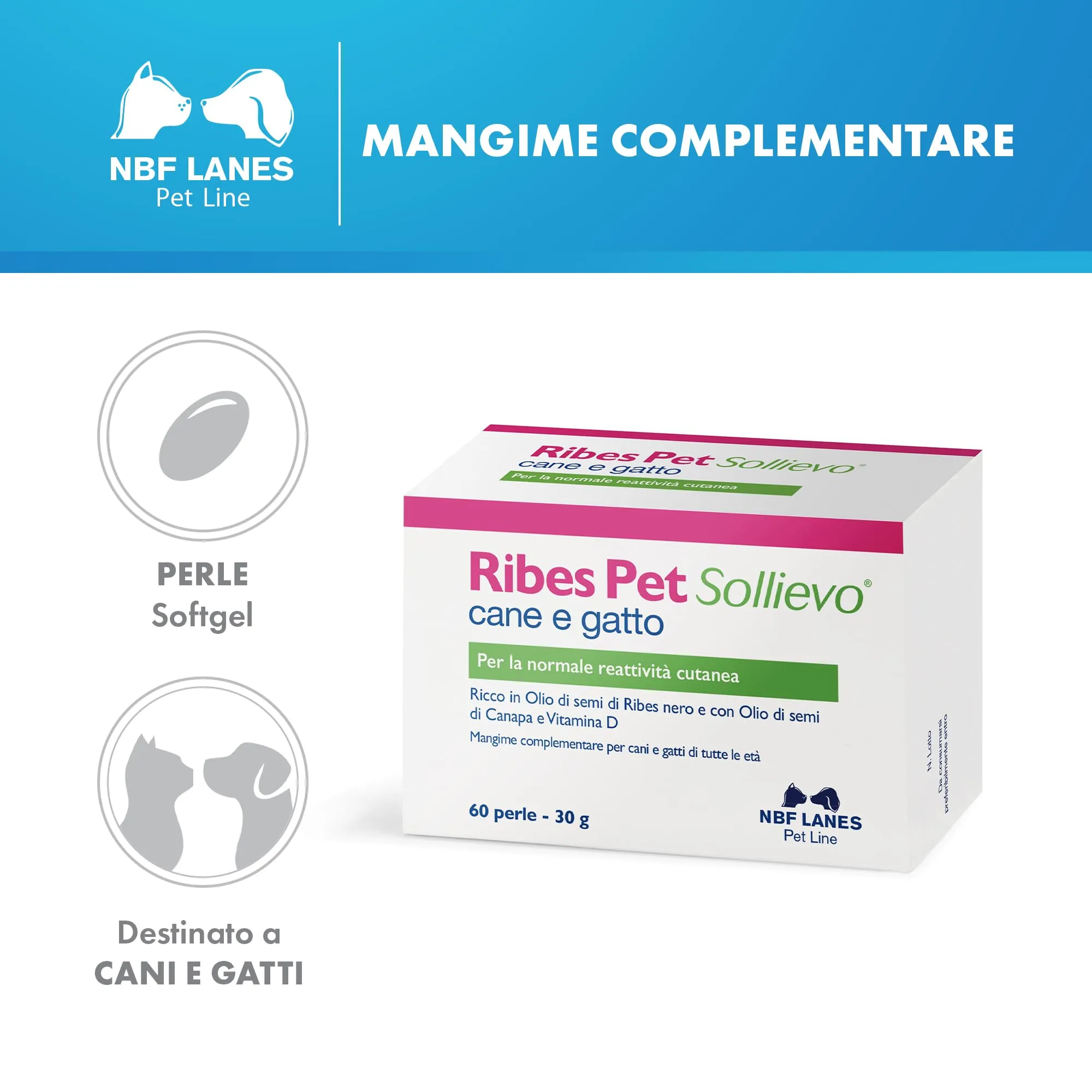 NBF Lanes Ribes Pet Sollievo Cane e Gatto, 60 Perle - immagine 2