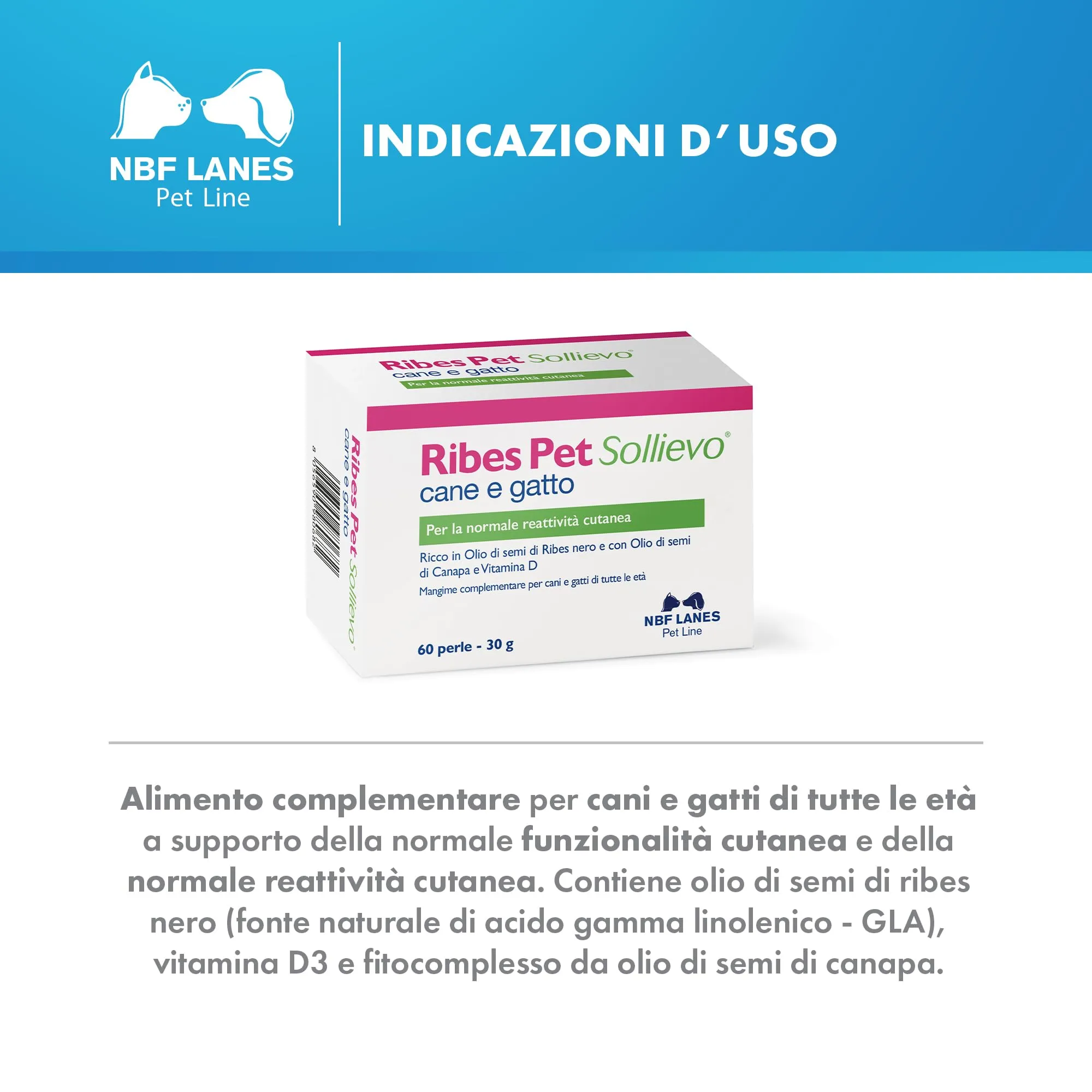 NBF Lanes Ribes Pet Sollievo Cane e Gatto, 60 Perle - immagine 3