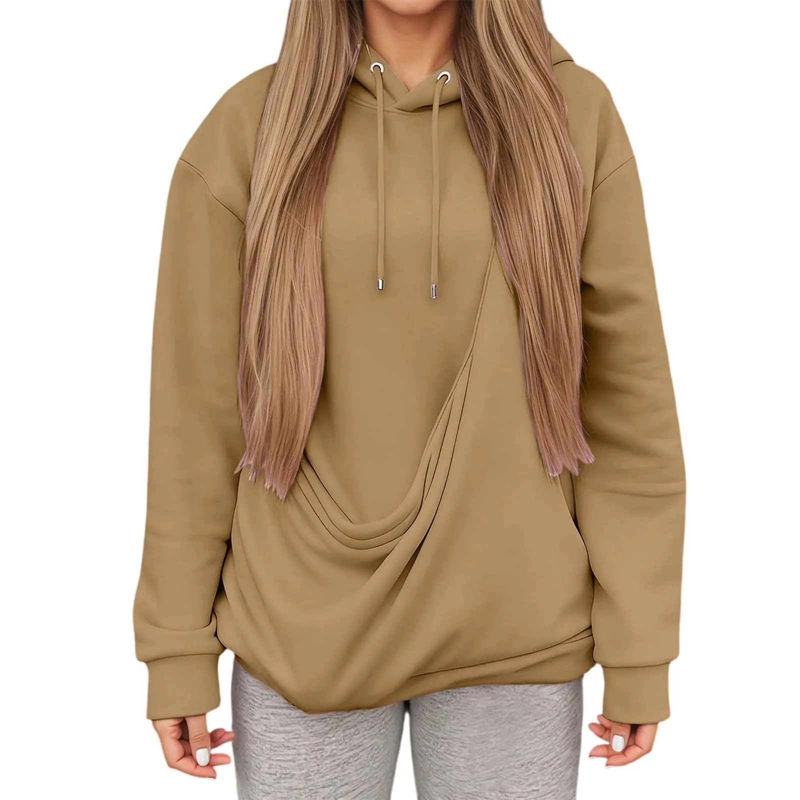 Felpa con Cappuccio e Tasca a Marsupio per Gatti e Cani, Gold, 3XL - immagine 1