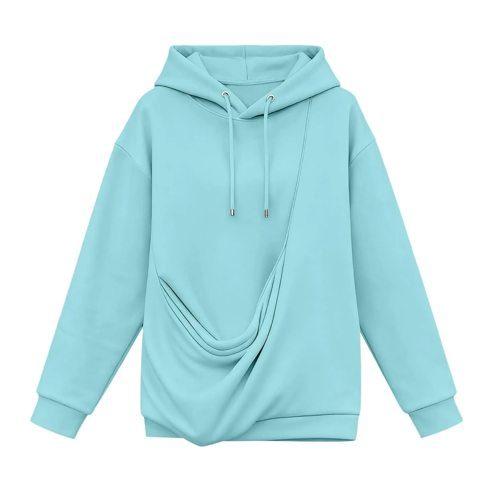 Felpa con Cappuccio e Tasca a Marsupio Sherpa per Animali Domestici, Pullover Invernale per Gatti e Cani, Blu Cielo, Taglia M - immagine 5