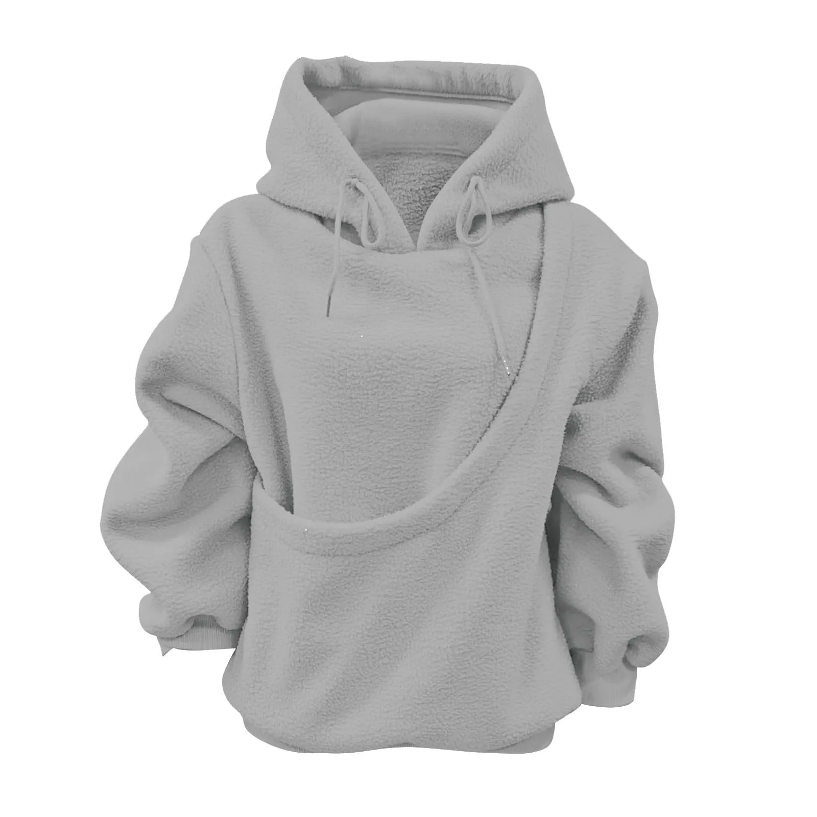 Generico Felpa in Peluche con Tasca Porta Animali per Gatti e Cani, Light Gray, M - immagine 6