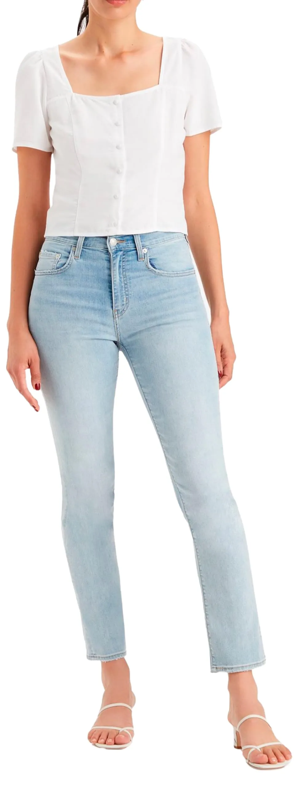 Levi's 724 High Rise Straight Jeans Donna, Cool Bright in Blue, 26W / 32L - immagine 6