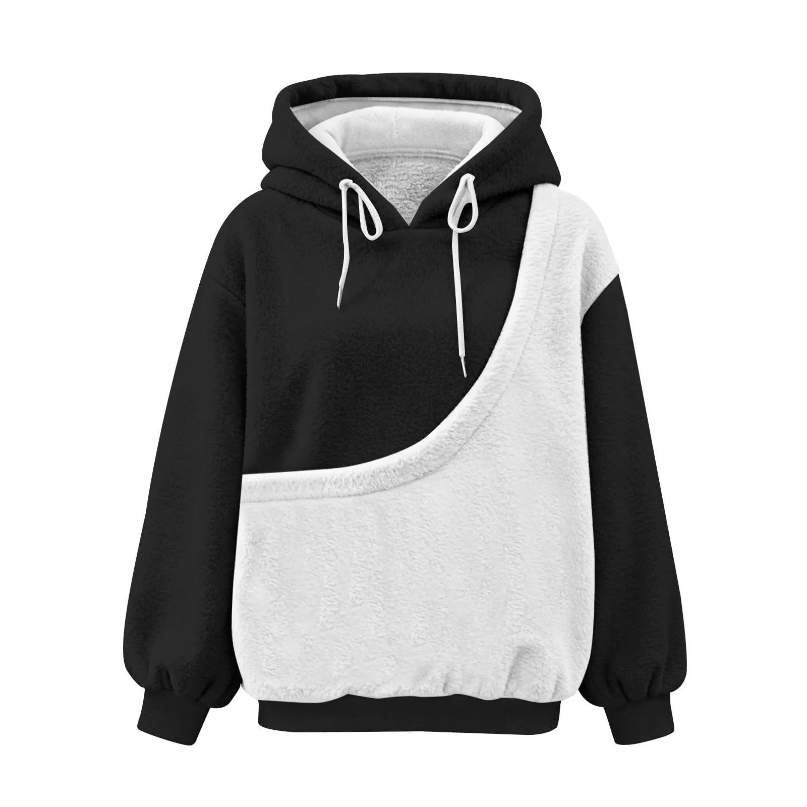 Generico Felpa con Cappuccio Donna con Tasca Porta Animali, Schwarz, L - immagine 6