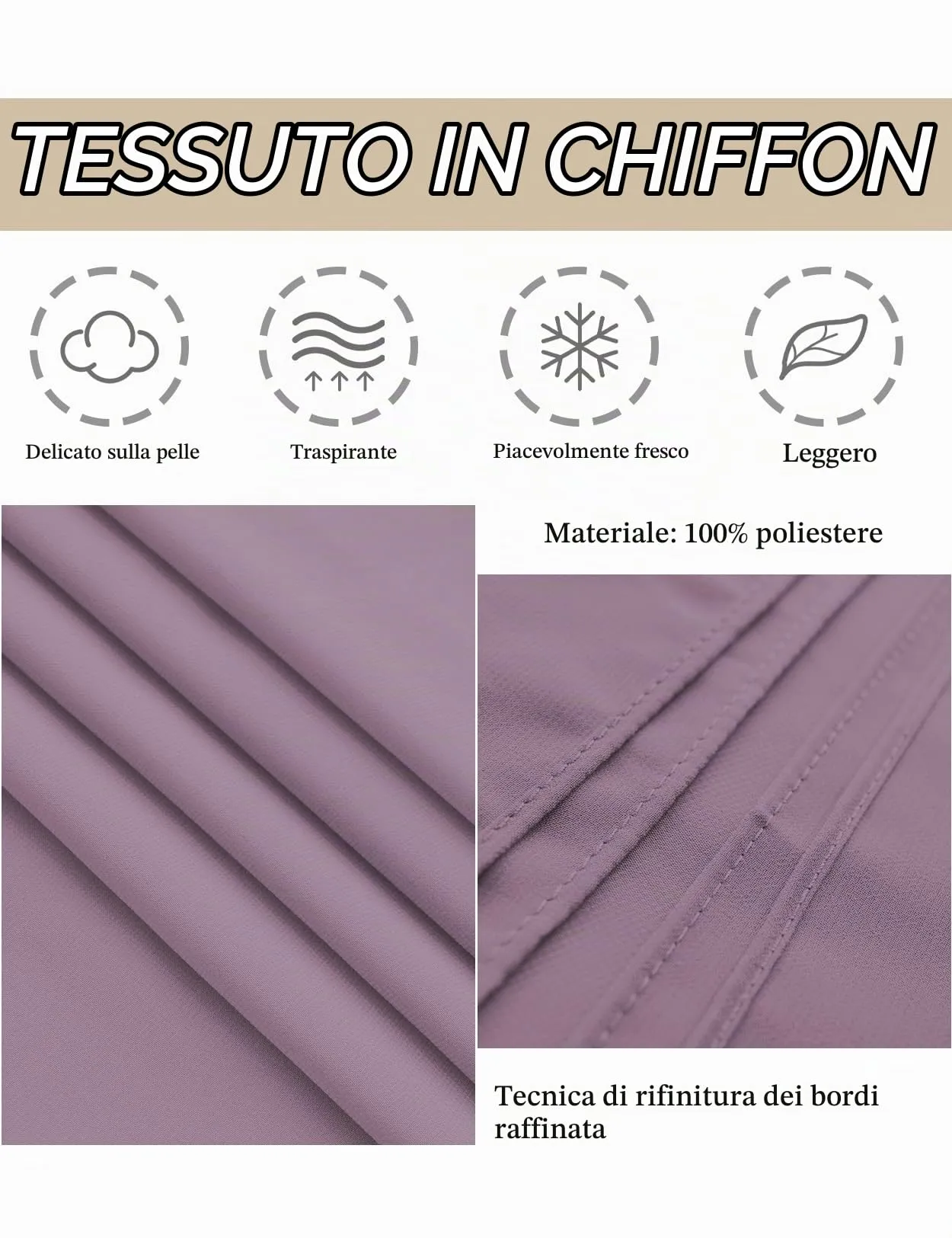 BEAUTELICATE Scialle Coprispalle in Chiffon per Donna - immagine 4