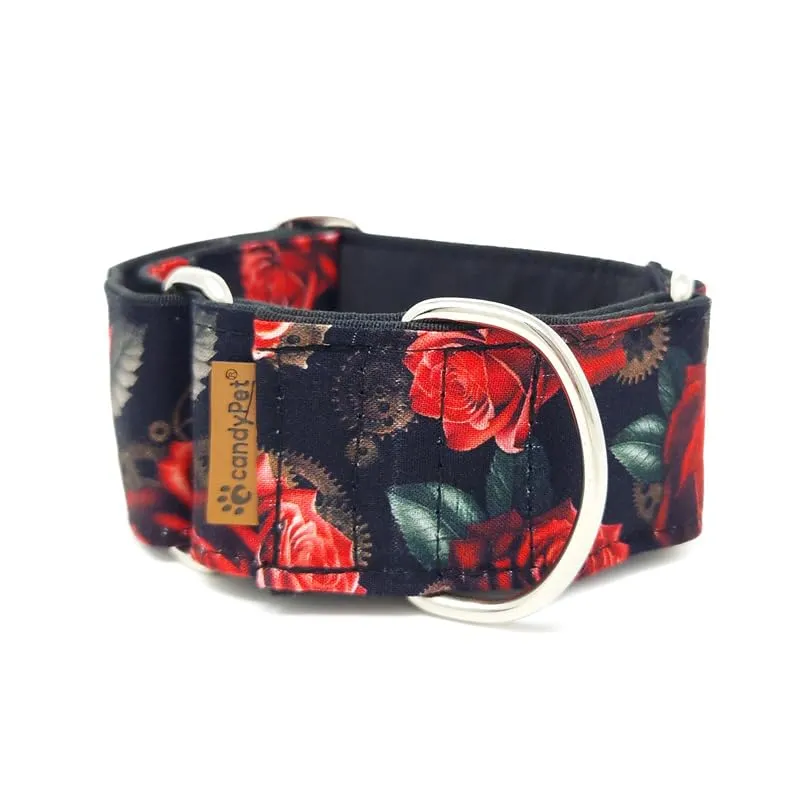 candyPet Collare Martingale per Cani, Dogs and Roses, M - immagine 1
