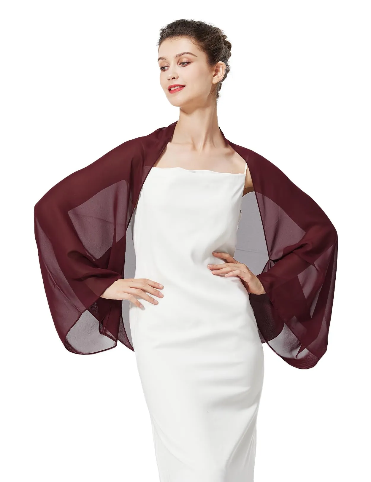 BEAUTELICATE Scialle Coprispalle Elegante Donna in Chiffon per Matrimonio e Cerimonia - immagine 1