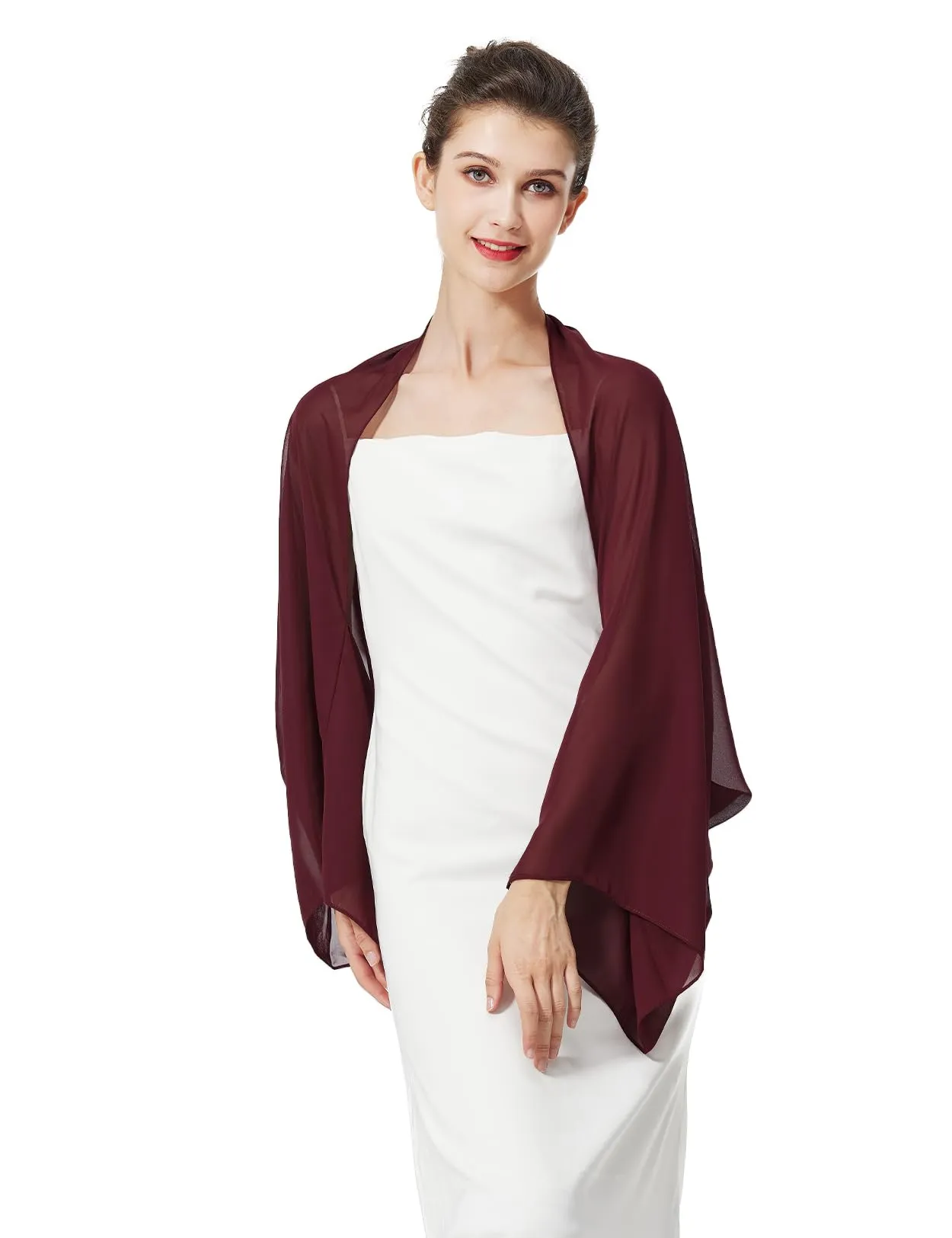 BEAUTELICATE Scialle Coprispalle Elegante Donna in Chiffon per Matrimonio e Cerimonia - immagine 2