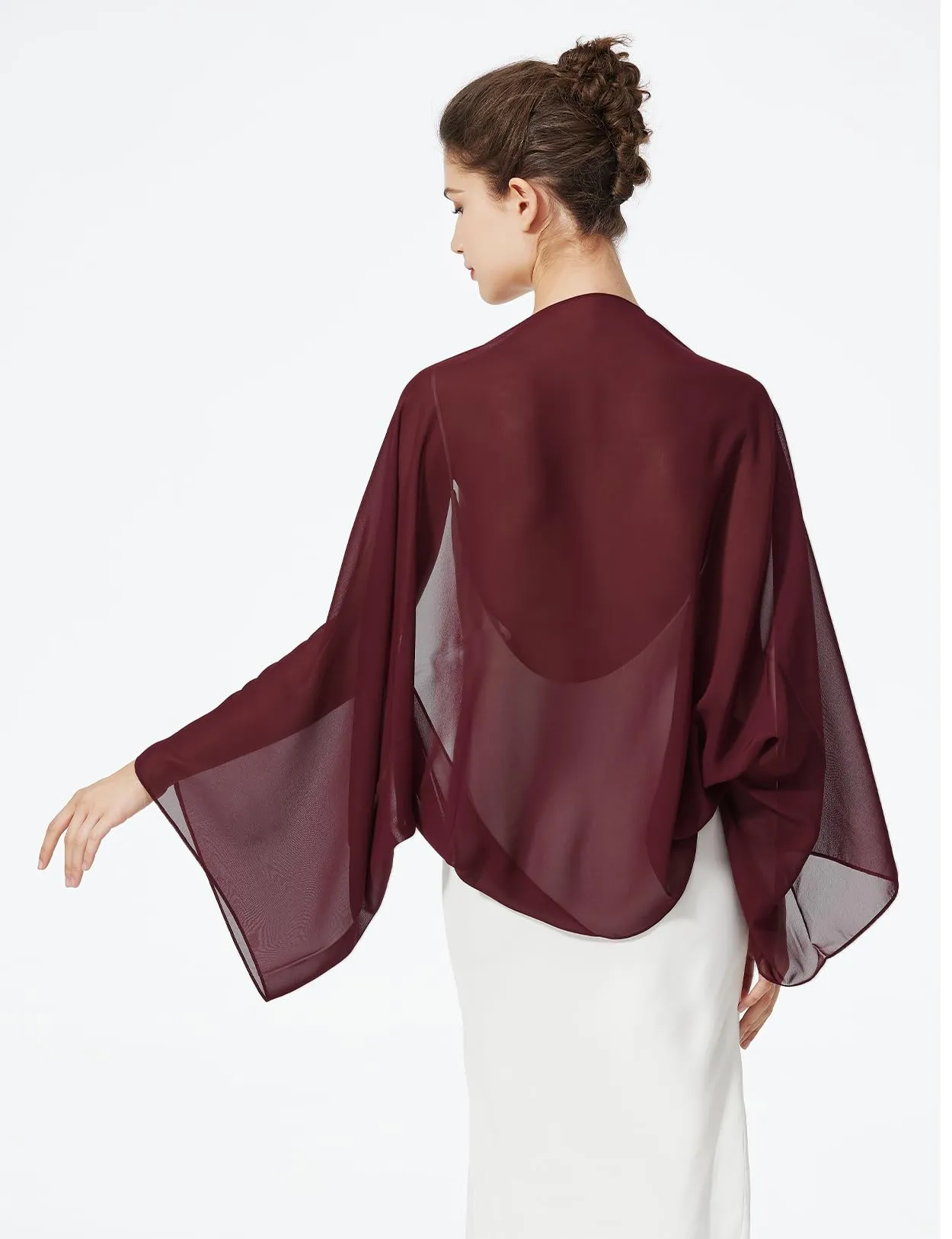 BEAUTELICATE Scialle Coprispalle Elegante Donna in Chiffon per Matrimonio e Cerimonia - immagine 3