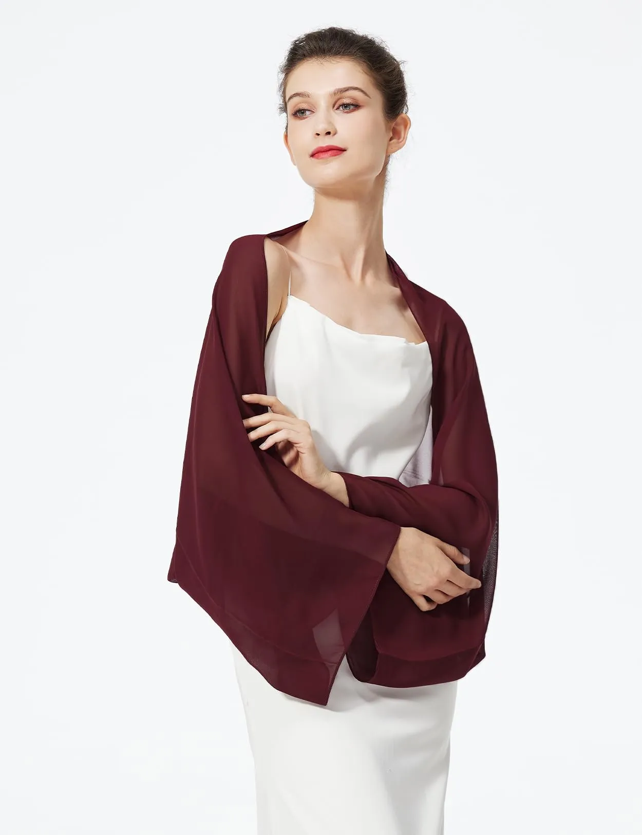 BEAUTELICATE Scialle Coprispalle Elegante Donna in Chiffon per Matrimonio e Cerimonia - immagine 4