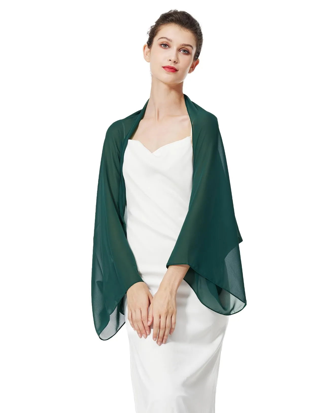 BEAUTELICATE Scialle Coprispalle Elegante Donna Stola Chiffon Cape Estivo per Abito Sposa Damigella Cerimonia Matrimonio Serata - immagine 1