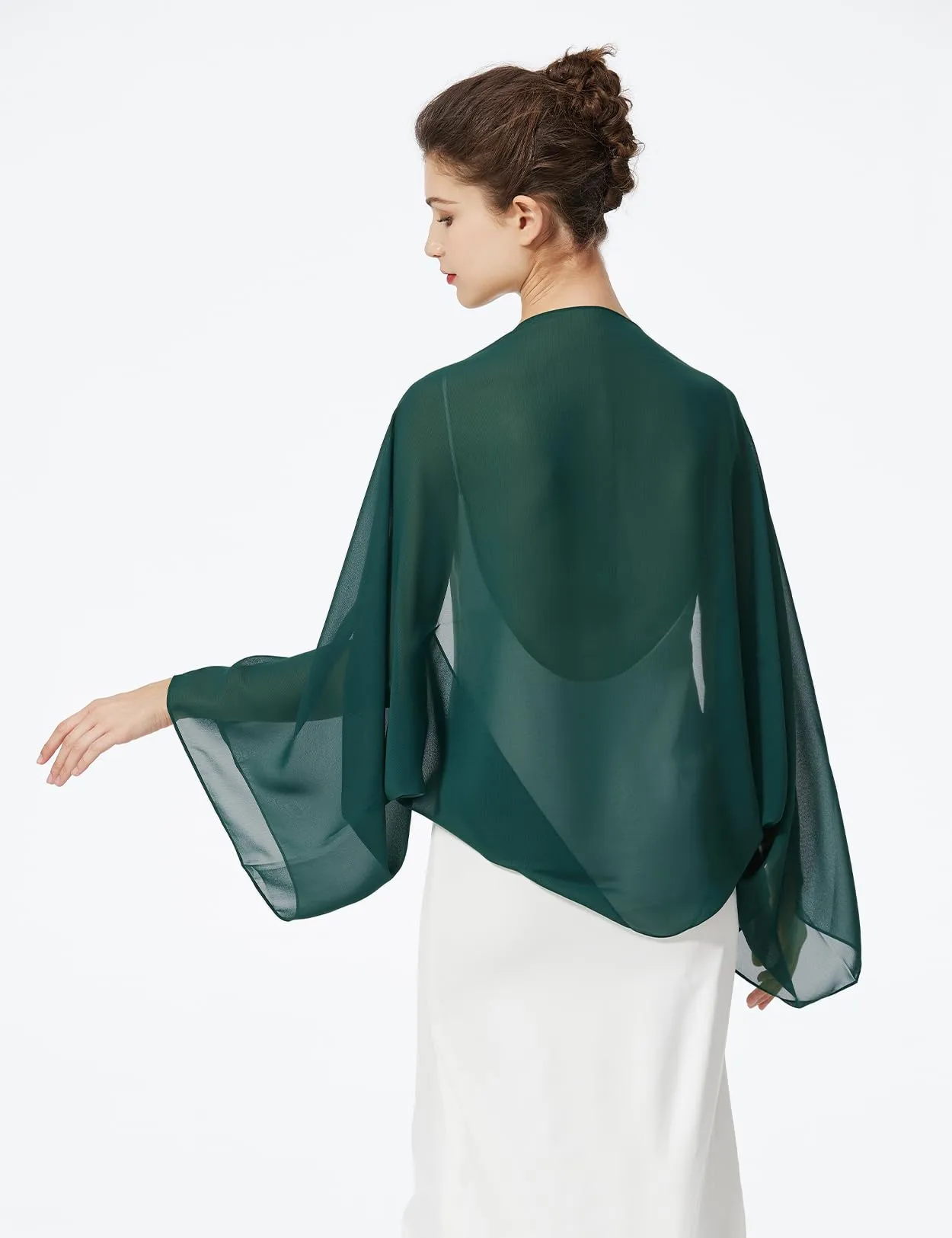 BEAUTELICATE Scialle Coprispalle Elegante Donna Stola Chiffon Cape Estivo per Abito Sposa Damigella Cerimonia Matrimonio Serata - immagine 3